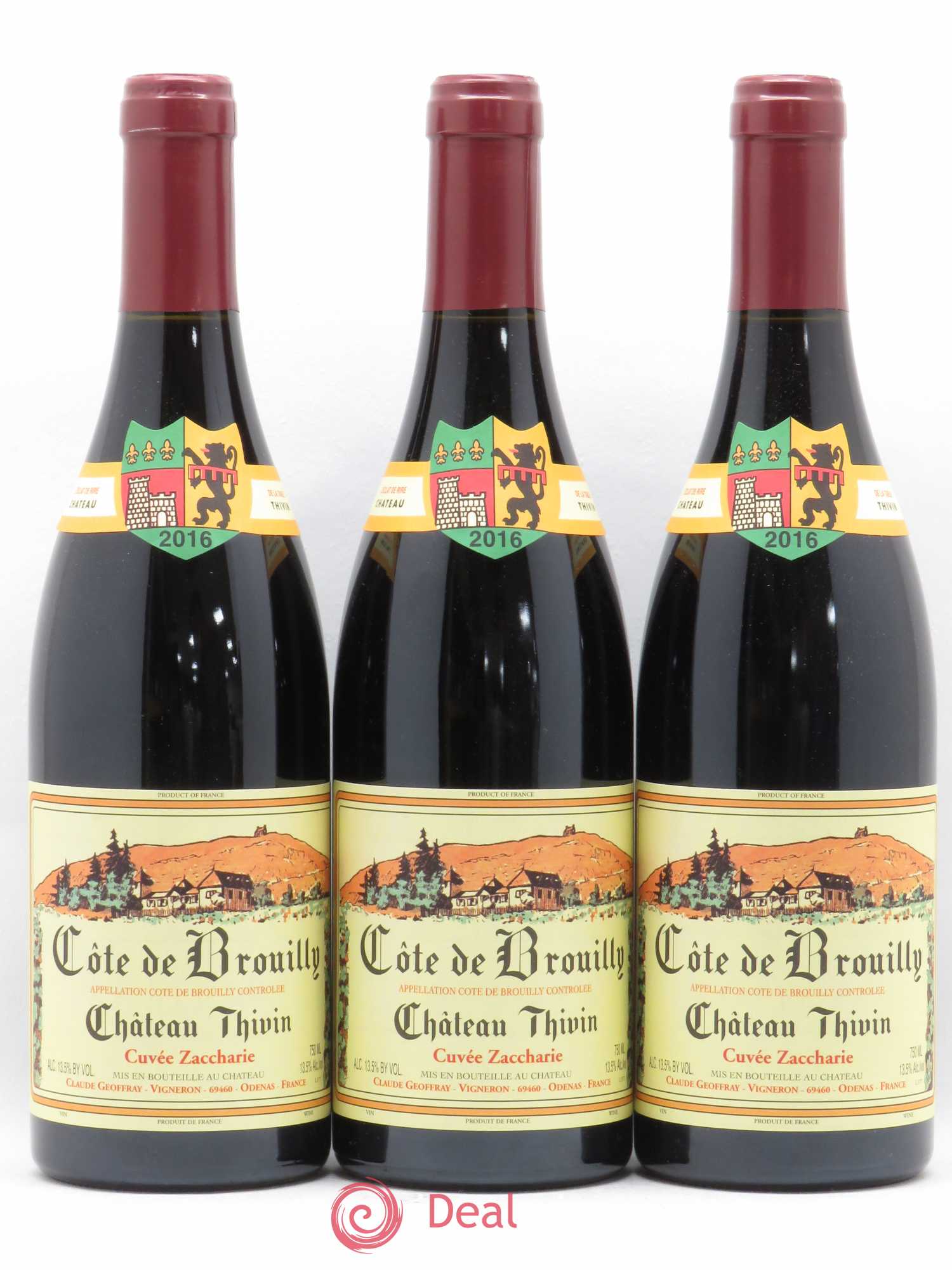 Côte de Brouilly Cuvée Zaccharie Château Thivin 2016 - Lot de 3 bouteilles - 0