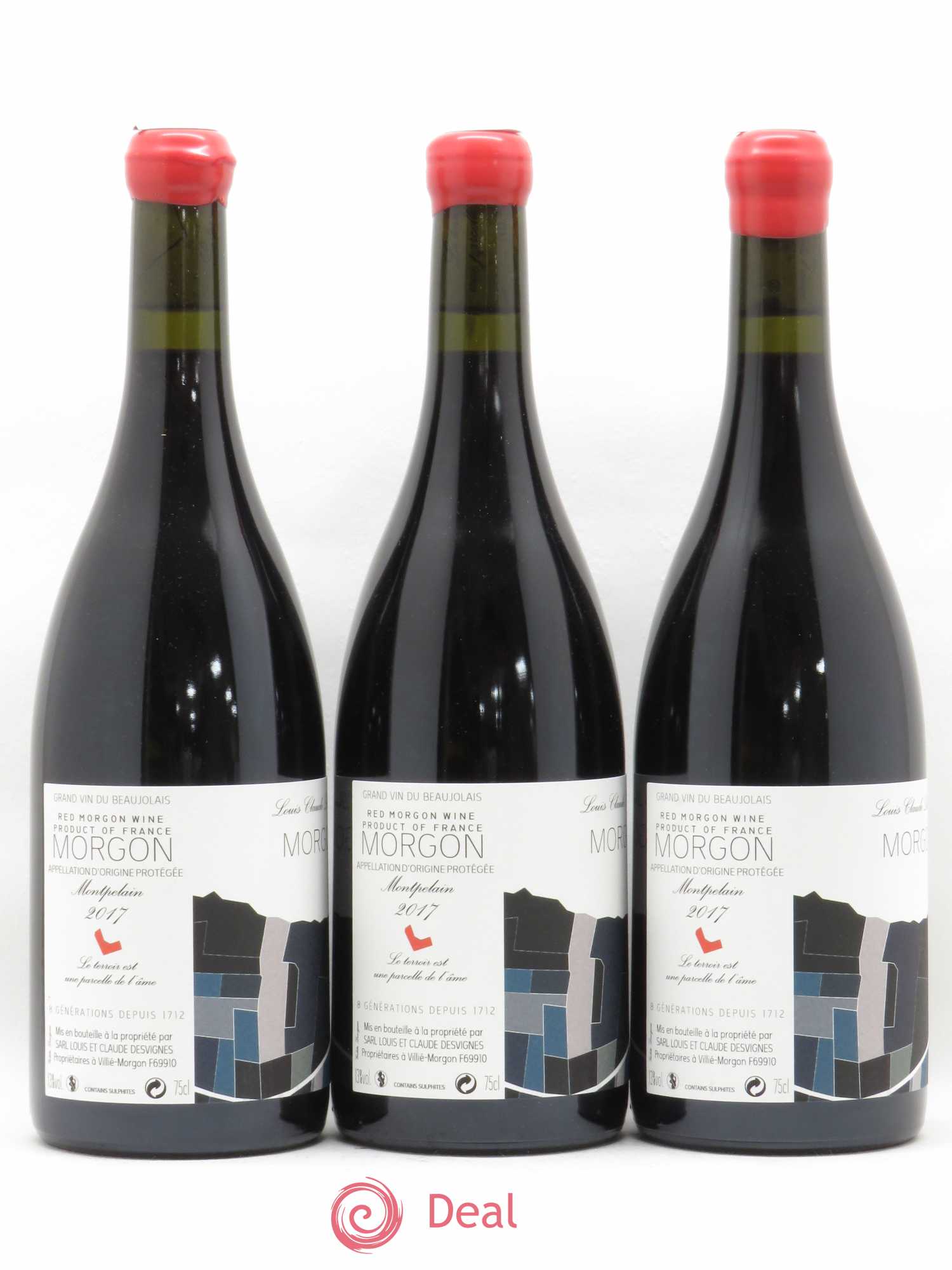 Morgon Montpelain Louis-Claude Desvignes (sans prix de réserve) 2017 - Lot de 3 bouteilles - 0