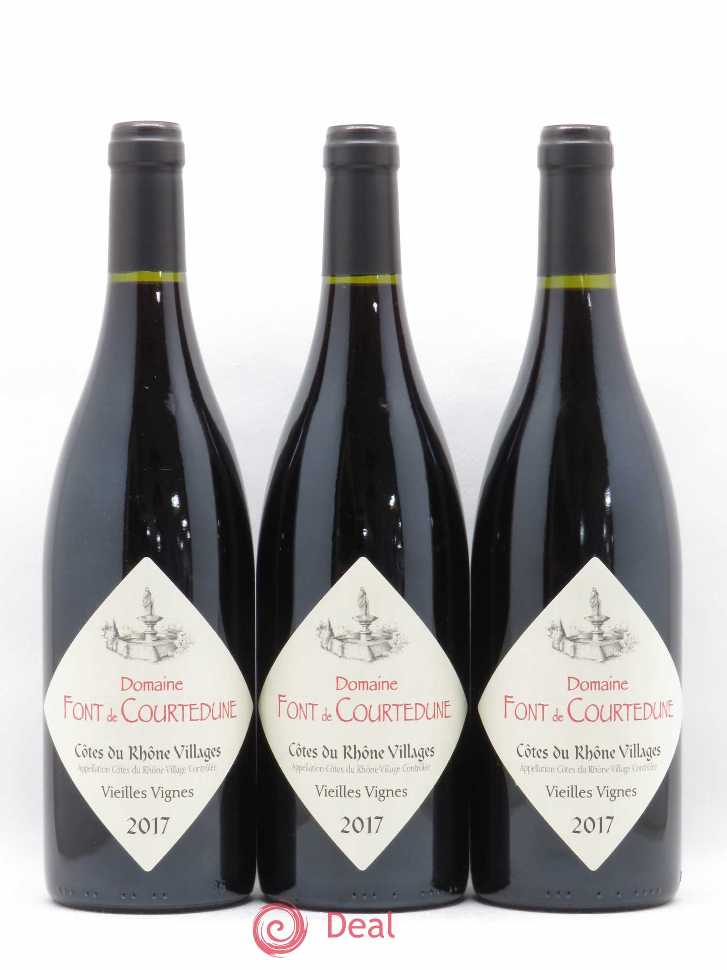 Côtes-du-Rhône Vieilles Vignes Domaine Font de Courtedune (sans prix de réserve) 2017 - Posten von 3 Flaschen - 0