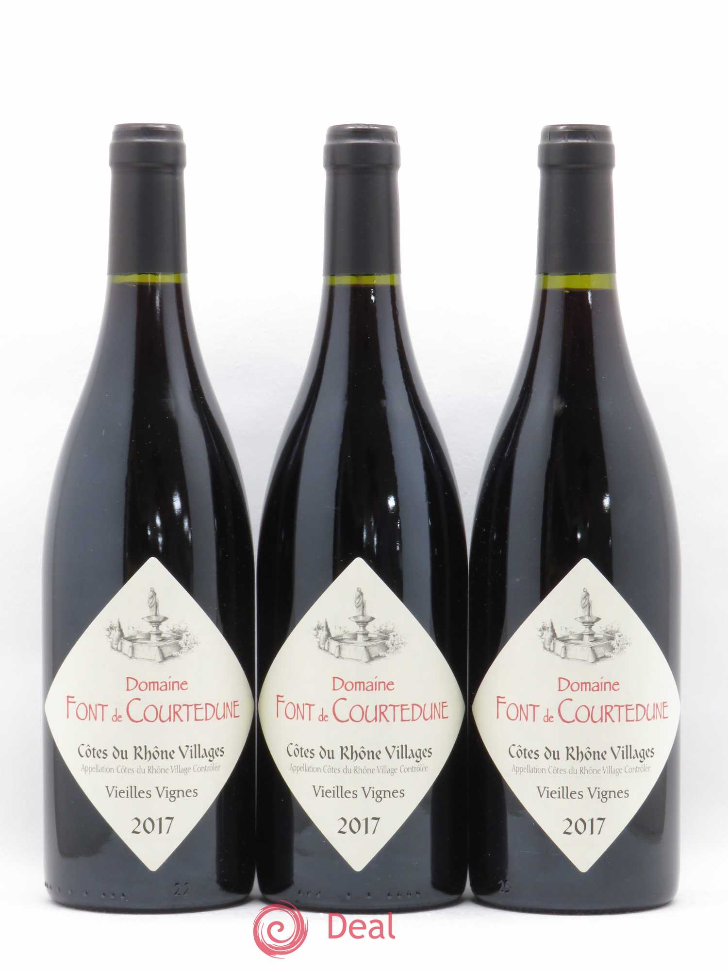 Côtes-du-Rhône Vieilles Vignes Domaine Font de Courtedune (sans prix de réserve) 2017 - Posten von 3 Flaschen - 0