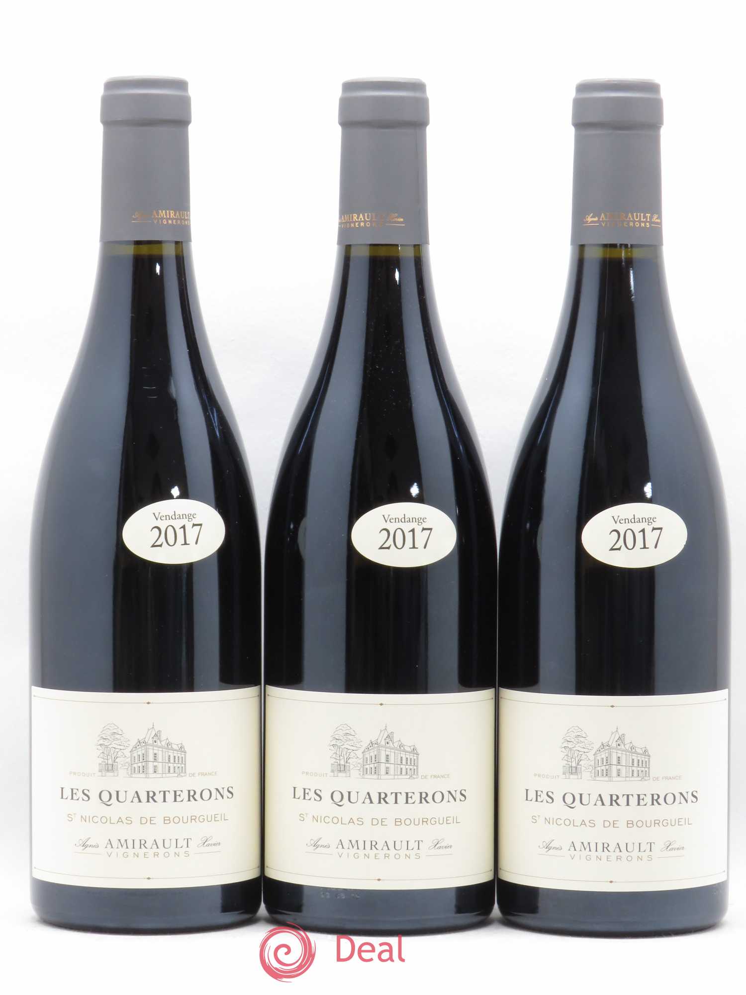 Saint-Nicolas de Bourgueil Les Quarterons Agnès et Xavier Amirault (sans prix de réserve) 2017 - Lot de 3 bouteilles - 0
