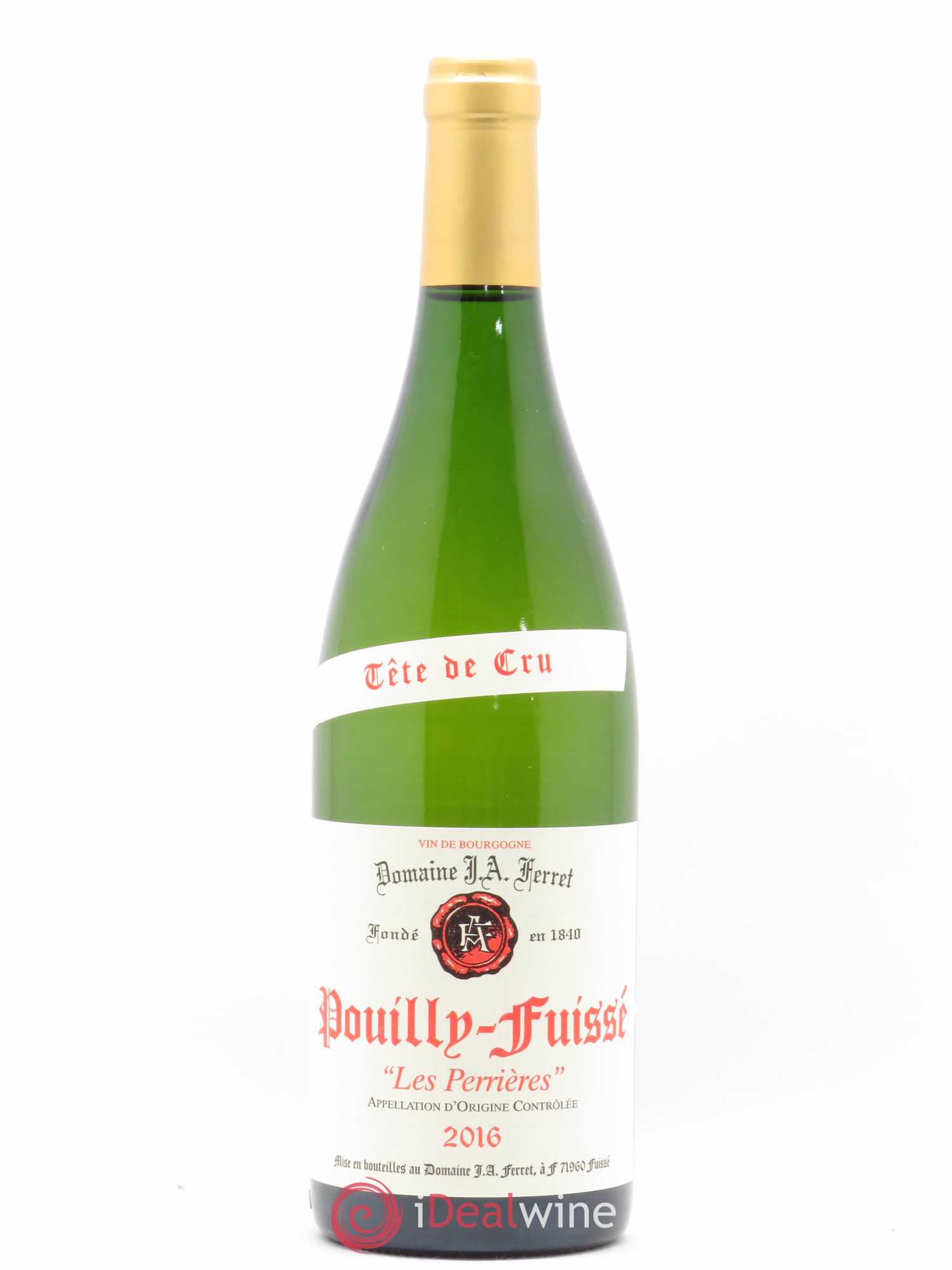 Pouilly-Fuissé Tête de Cru Les Perrières J.A. Ferret (Domaine) 2016 - Lot de 1 bouteille - 0