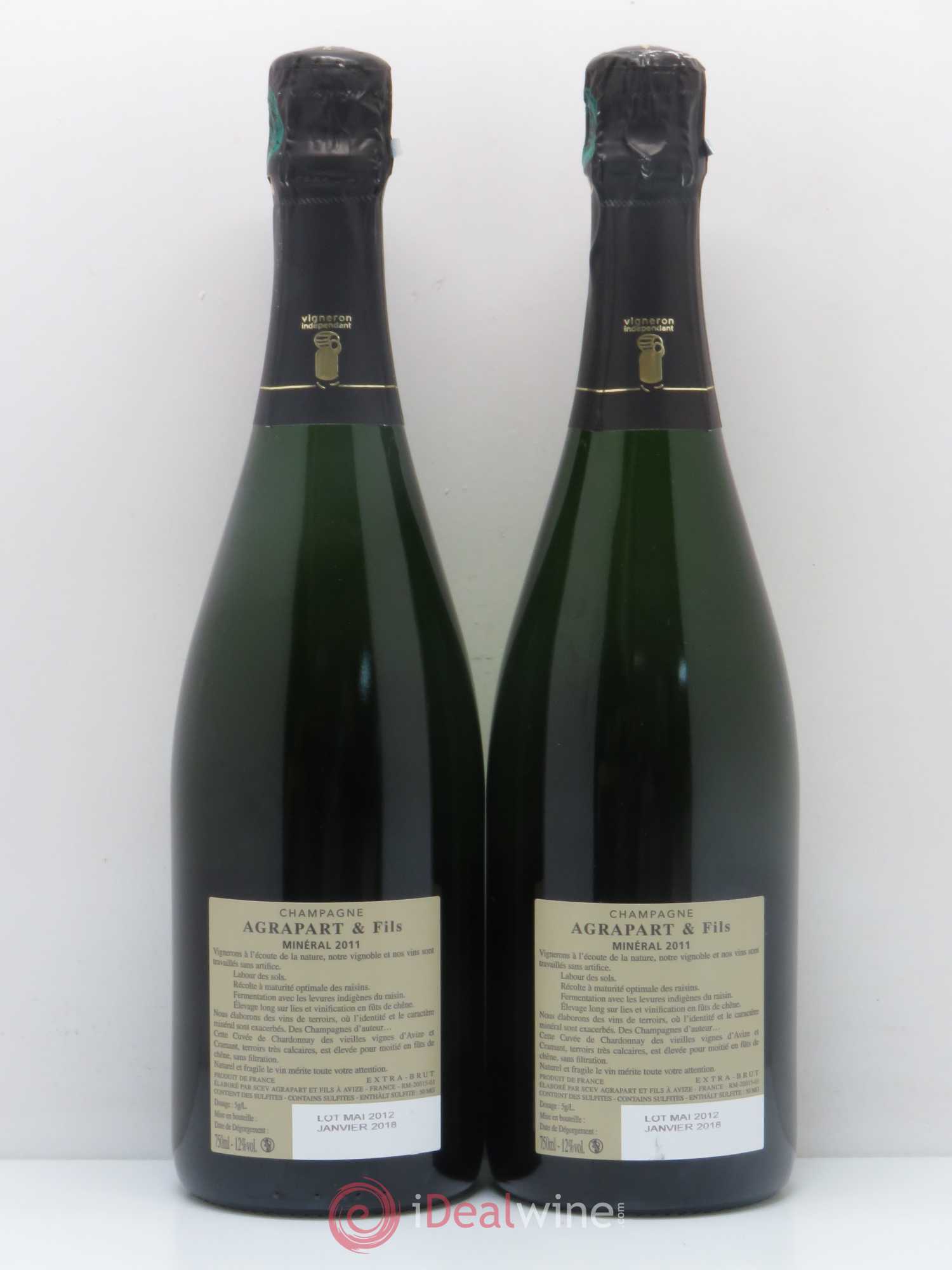 Minéral Blanc de Blancs  Extra-Brut Agrapart & Fils  (sans prix de réserve) 2011 - Lot de 2 bouteilles - 1