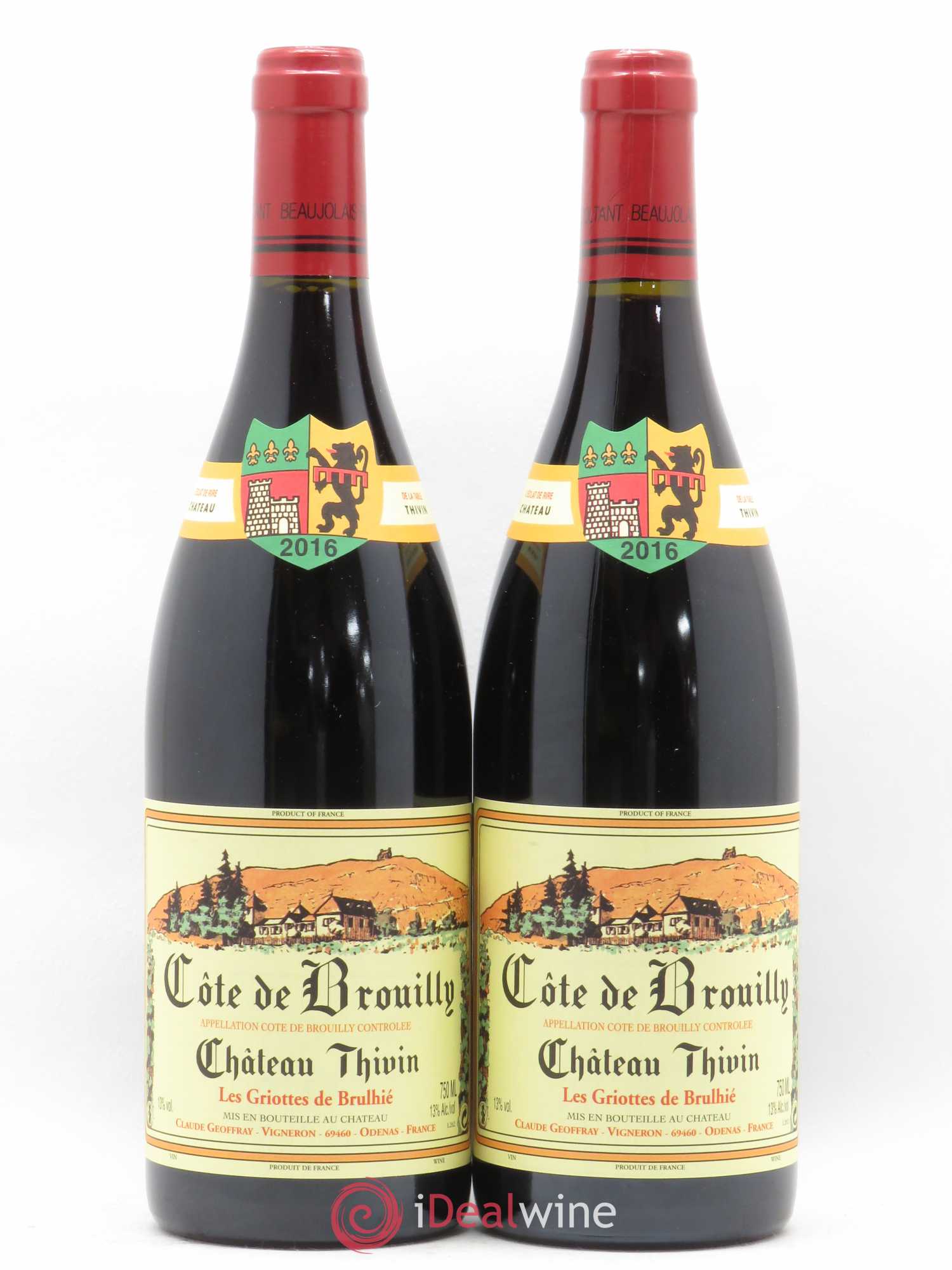 Côte de Brouilly Les Griottes de Brulhié Château Thivin 2016 - Lot de 2 bouteilles - 0