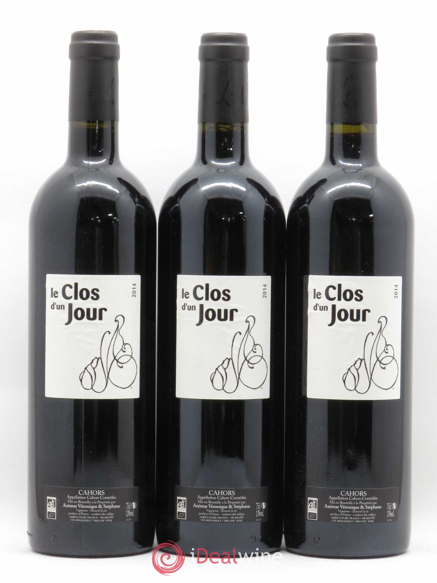 Cahors Le Clos d'un jour (sans prix de réserve) 2014 - Posten von 3 Flaschen - 0