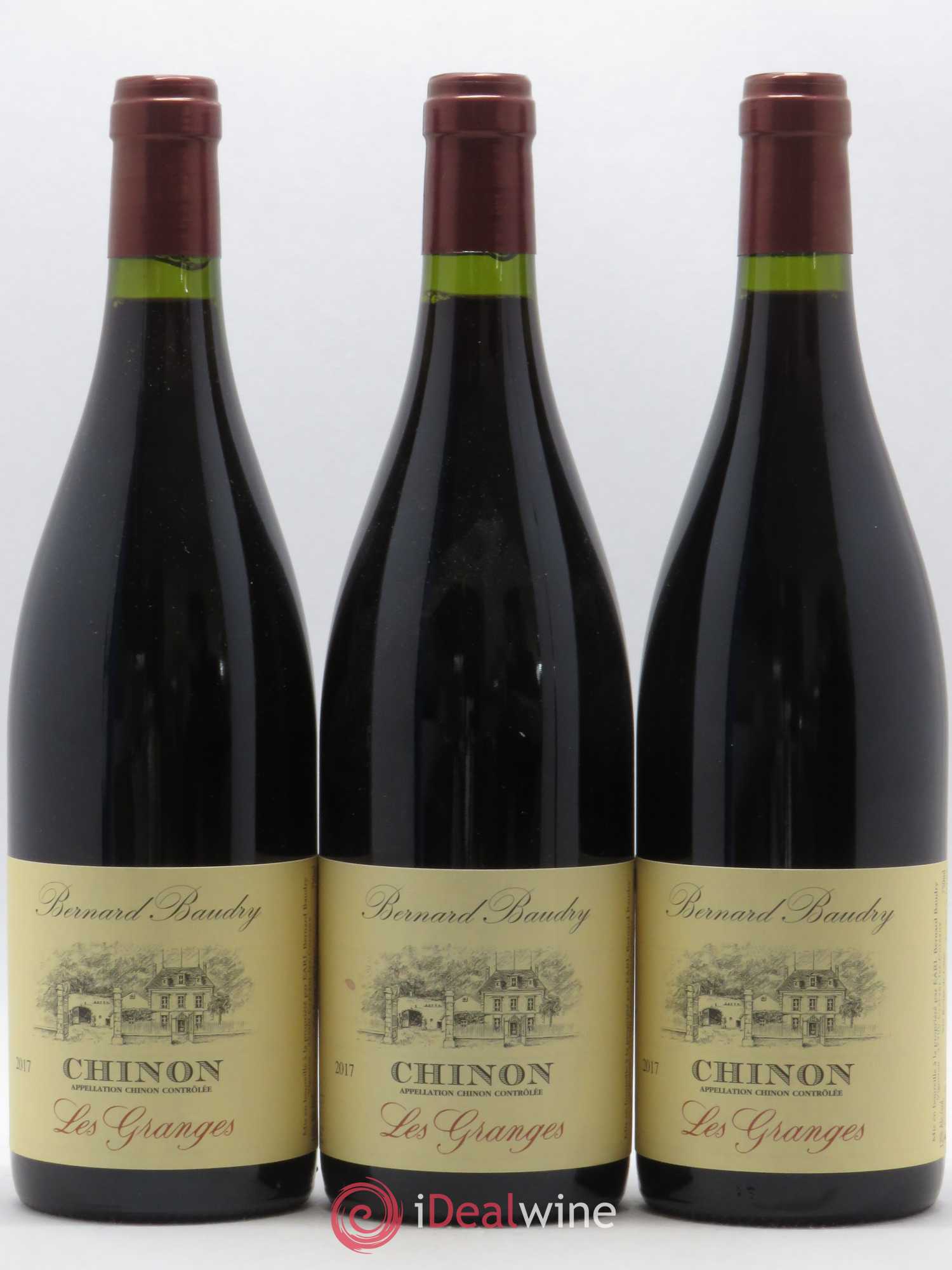 Chinon Les Granges Bernard Baudry (sans prix de réserve) 2017 - Lot de 3 bouteilles - 0