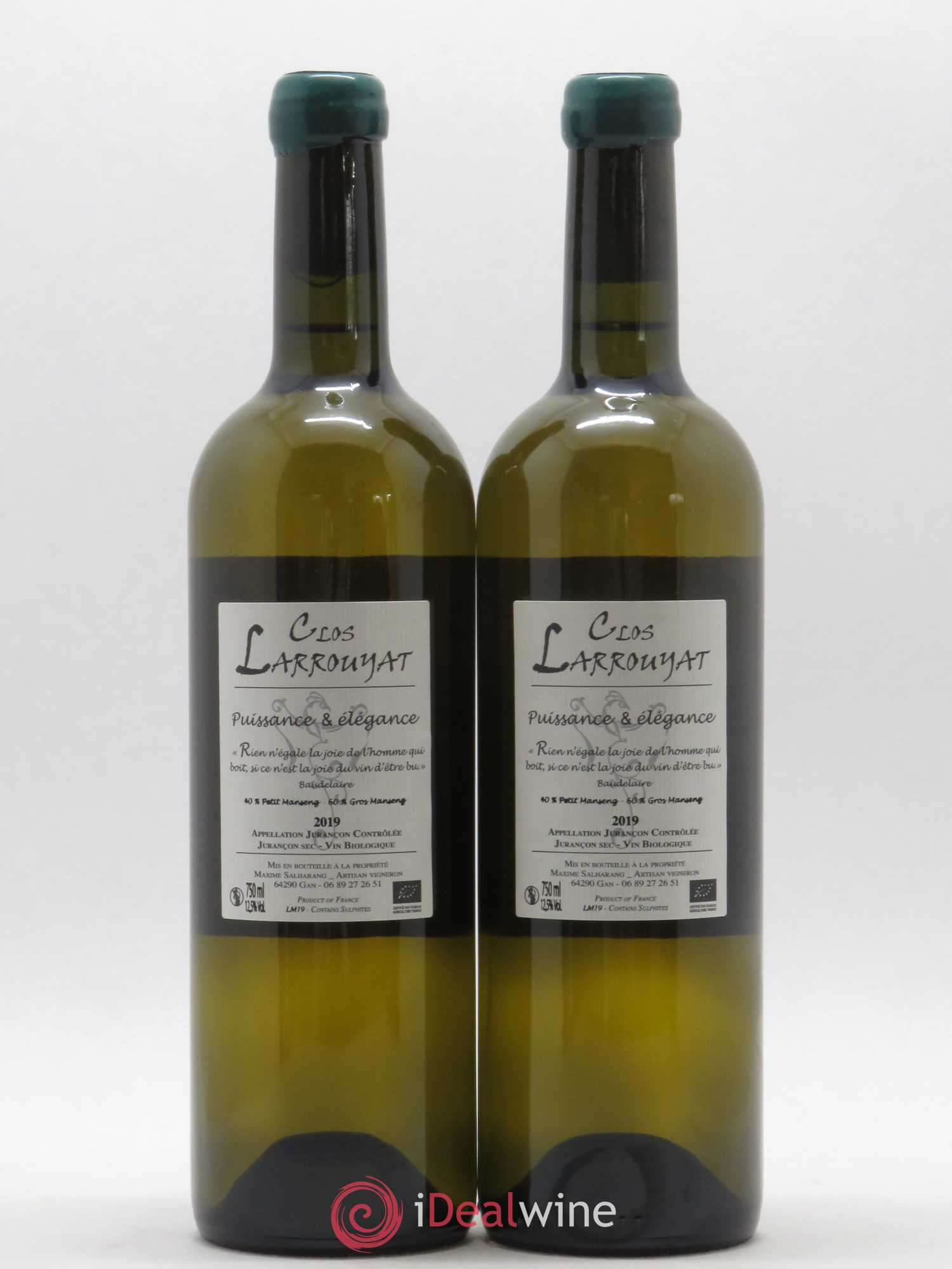 Jurançon Clos Larrouyat Météore (sans prix de réserve) 2019 - Posten von 2 Flaschen - 1
