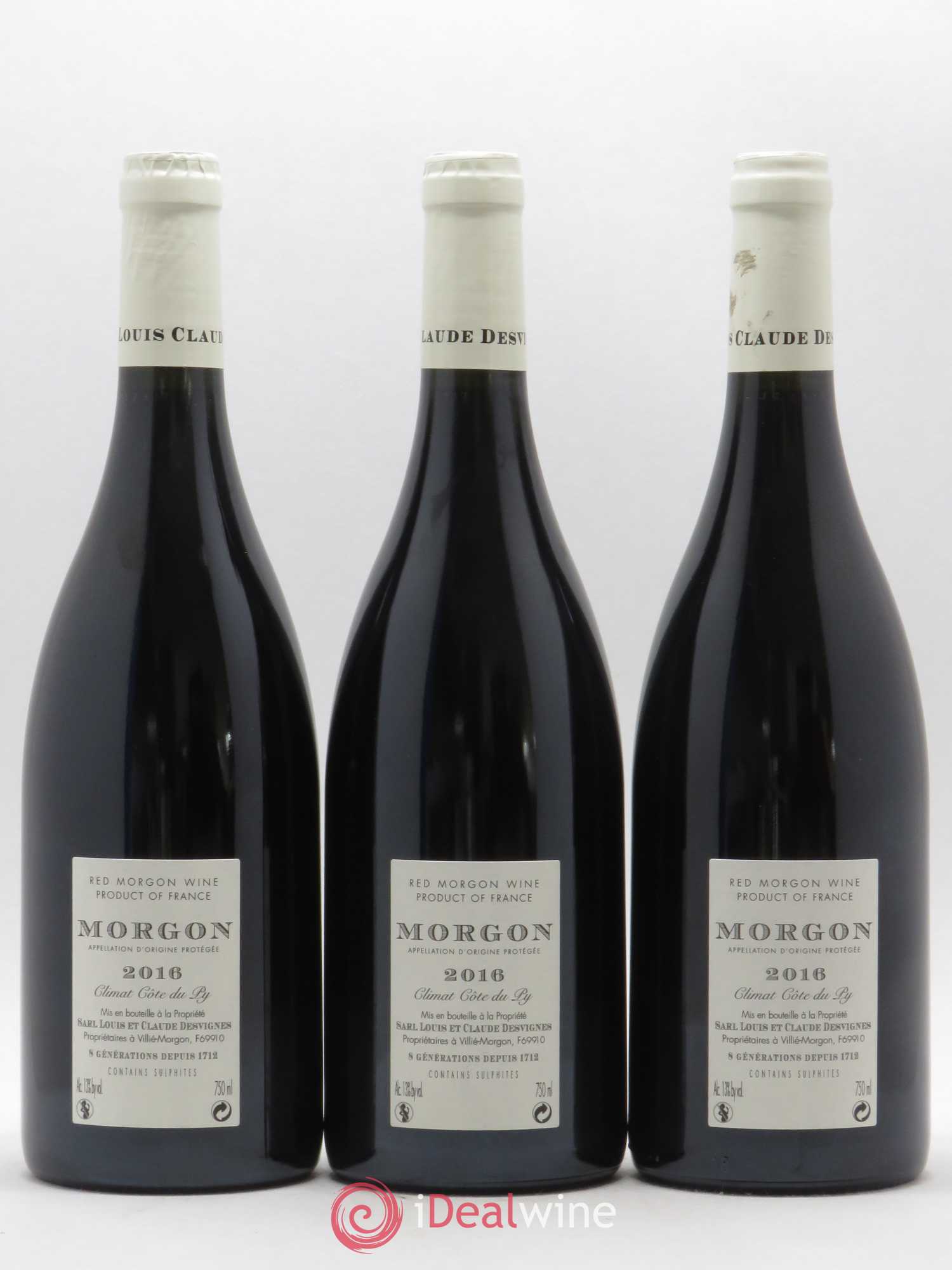 Morgon Côte de Py Javernières Louis-Claude Desvignes  (sans prix de réserve) 2016 - Lot de 3 bouteilles - 1