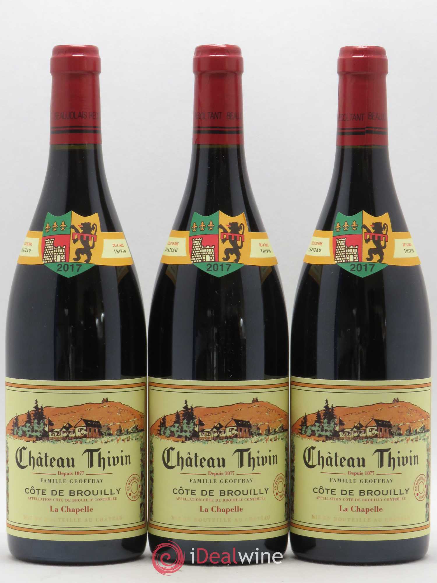 Côte de Brouilly Cuvée La Chapelle Château Thivin (sans prix de réserve) 2017 - Lot de 3 bouteilles - 0