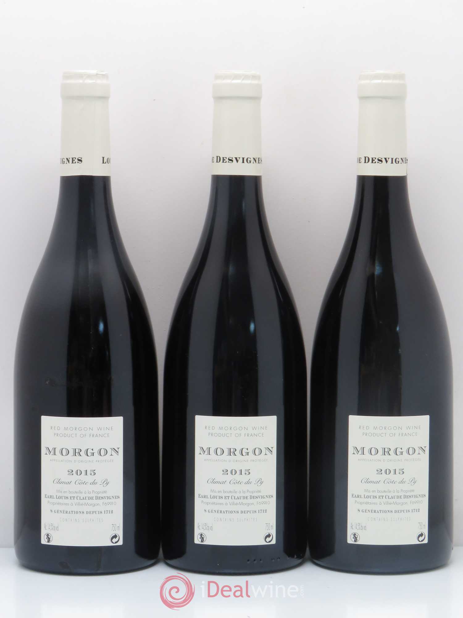 Morgon Côte de Py Javernières Louis-Claude Desvignes 2015 - Lot de 3 bouteilles - 1