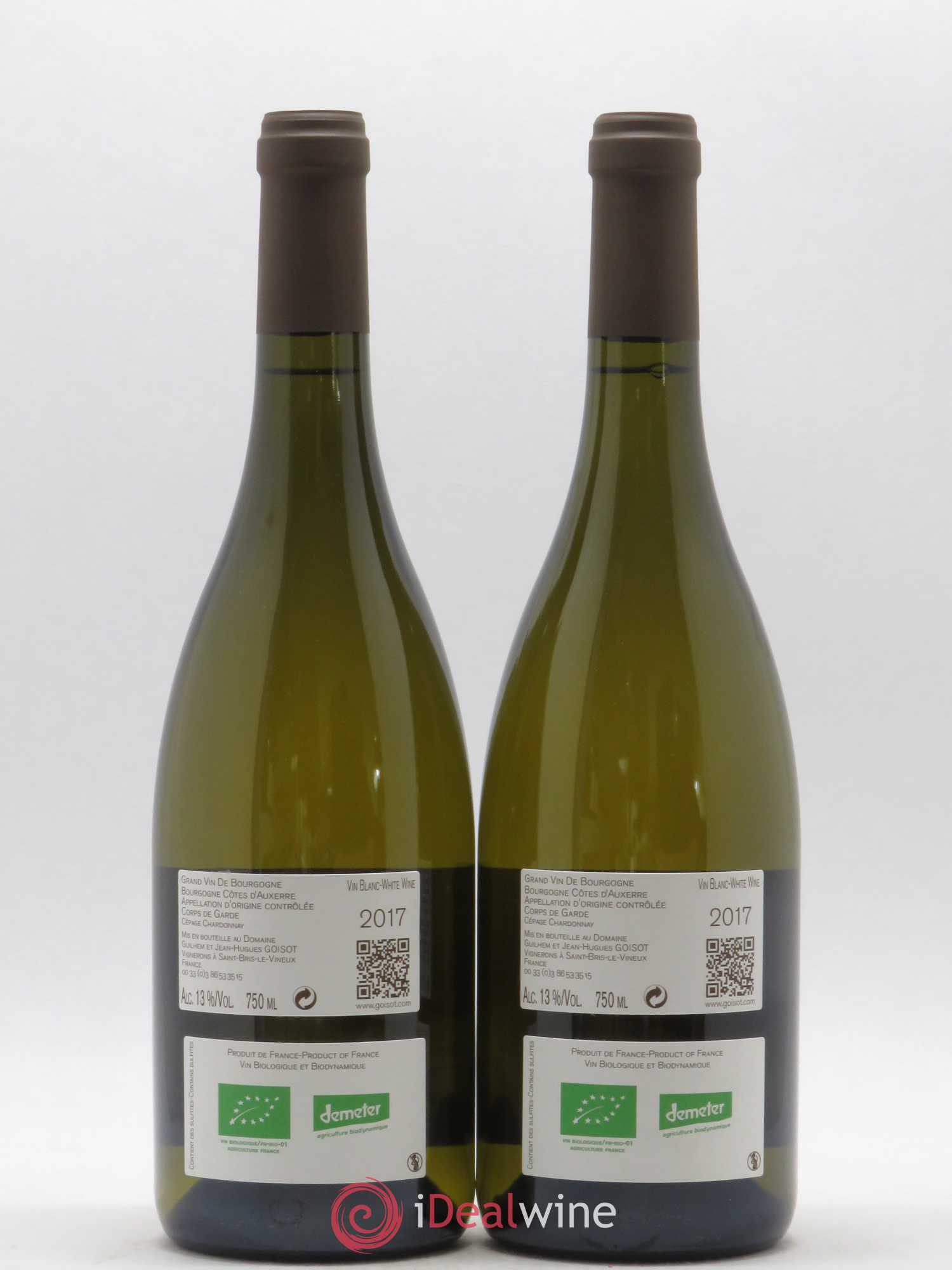 Bourgogne Côtes d'Auxerre Corps de Garde Goisot (sans prix de réserve) 2017 - Posten von 2 Flaschen - 1