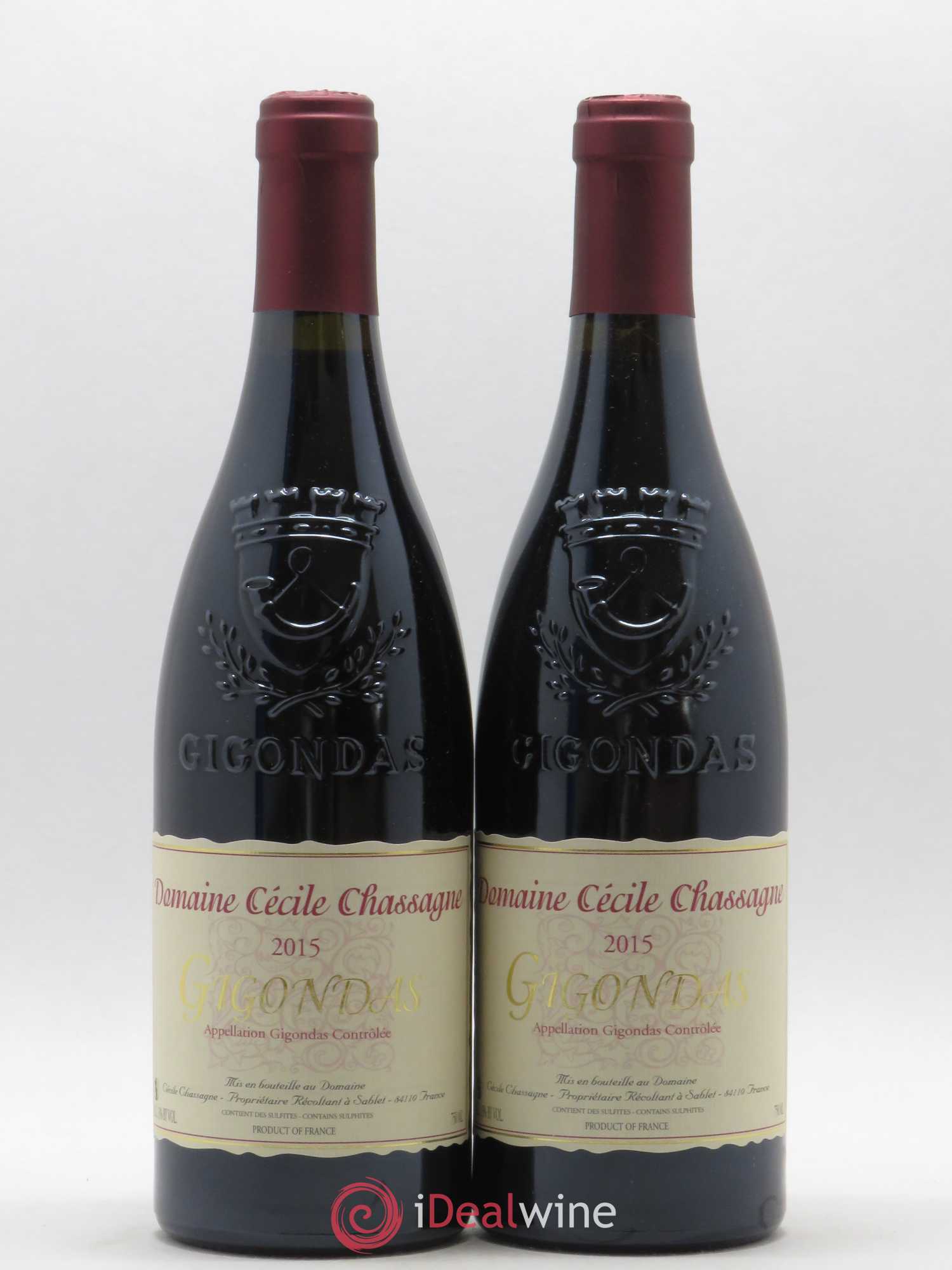Gigondas Cécile Chassagne (sans prix de réserve) 2015 - Posten von 2 Flaschen - 0