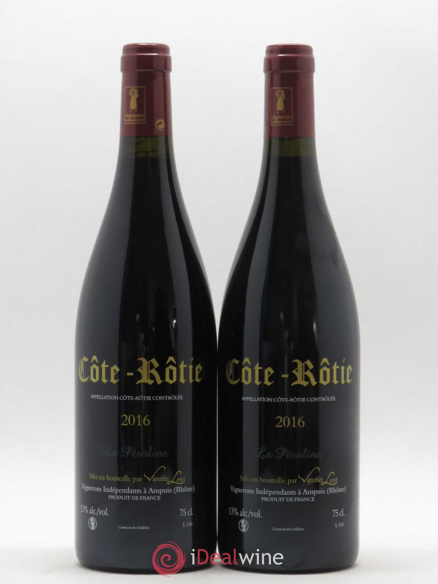 Côte-Rôtie La Péroline Vignobles Levet (sans prix de réserve) 2016 - Lot de 2 bouteilles - 1