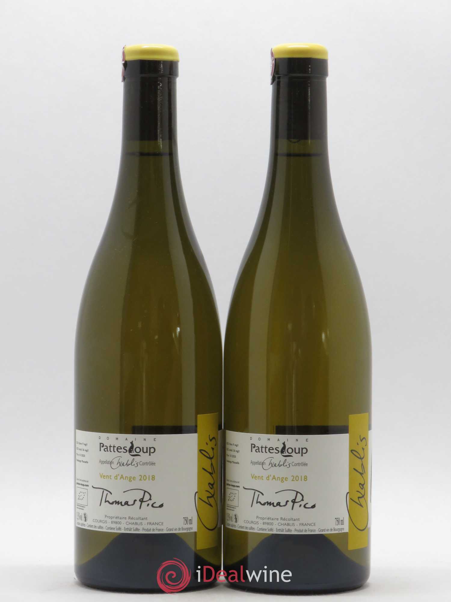 Chablis Vent d'Ange Pattes Loup (Domaine) (sans prix de réserve) 2018 - Lot de 2 bouteilles - 1