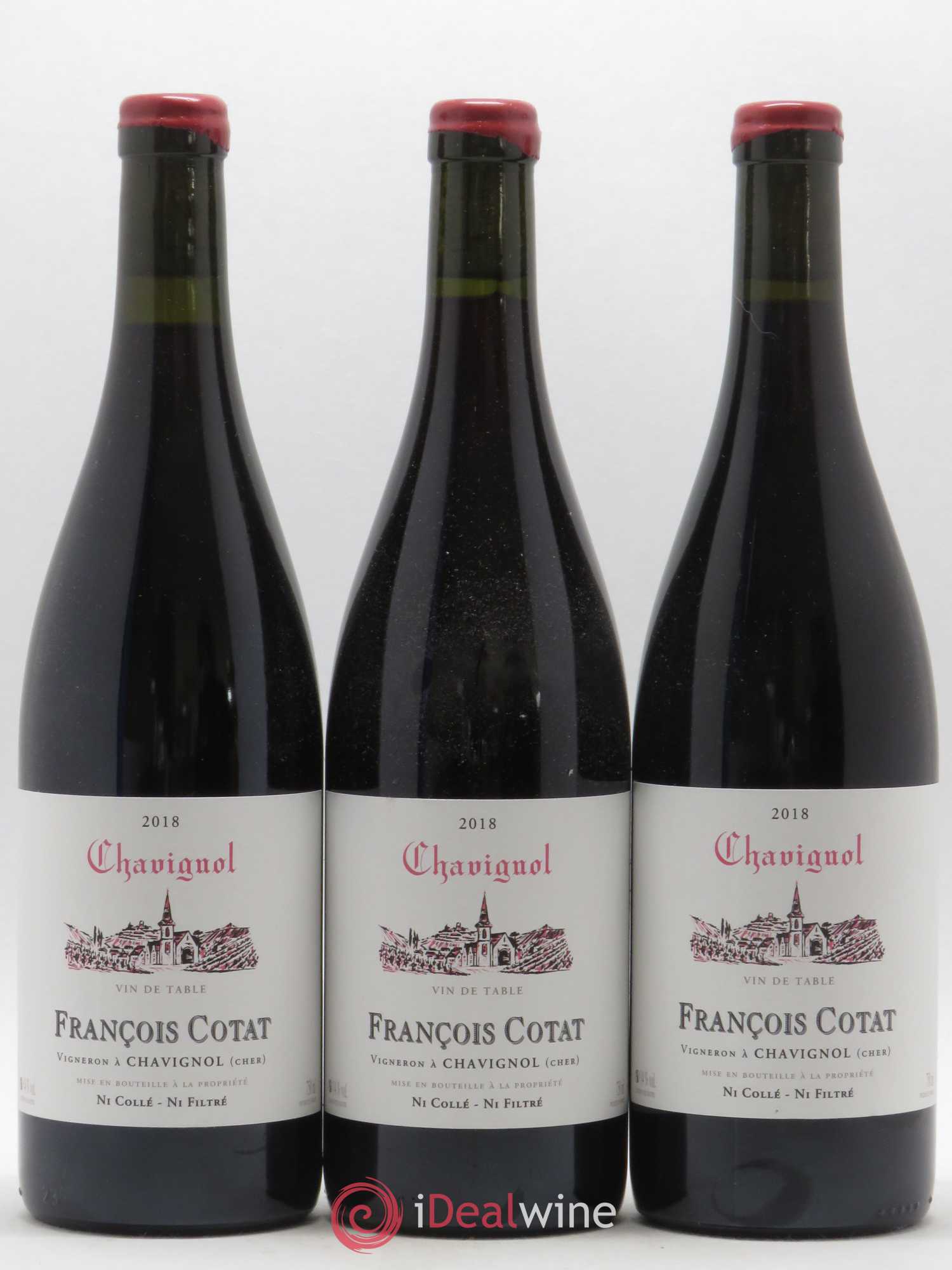 Vin de table - Chavignol François Cotat (sans prix de réserve) 2018 - Lot de 3 bouteilles - 0