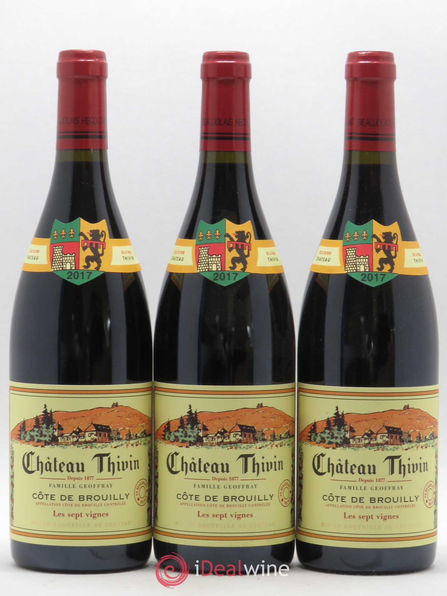 Côte de Brouilly Les 7 Vignes Château Thivin (sans prix de réserve) 2017 - Lot de 3 bouteilles - 0