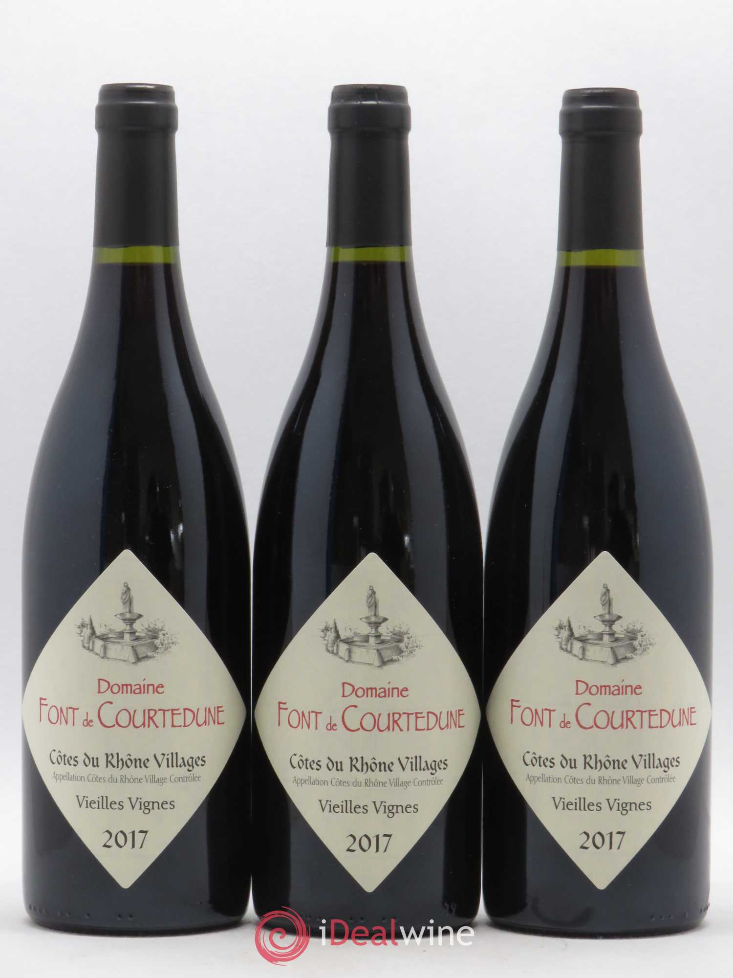 Côtes-du-Rhône Villages Domaine Font De Courtedune vieilles vignes(sans prix de réserve) 2017 - Posten von 3 Flaschen - 0
