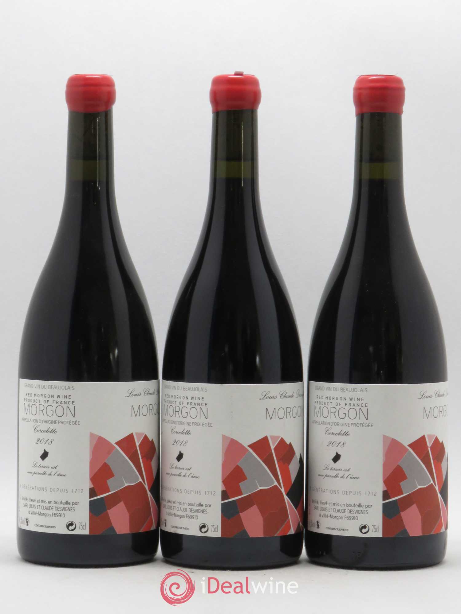 Morgon Corcelette Louis-Claude Desvignes (sans prix de réserve) 2018 - Lot de 3 bouteilles - 0