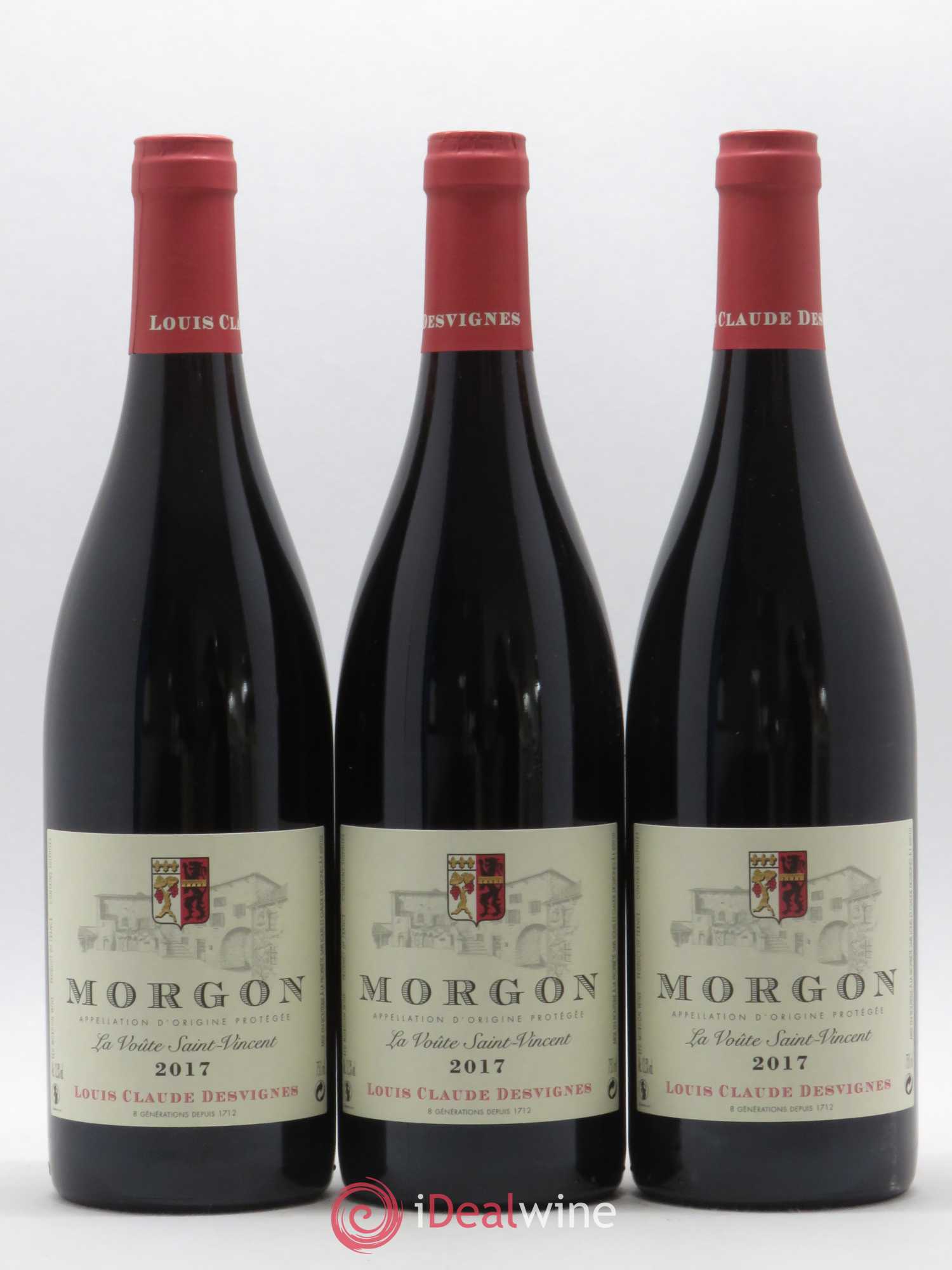 Morgon La Voûte Saint Vincent Louis-Claude Desvignes (sans prix de réserve) 2017 - Lot de 3 bouteilles - 0