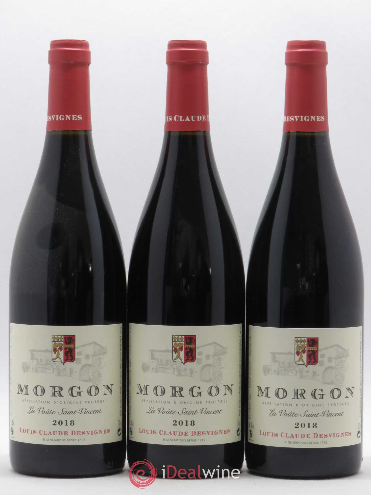 Morgon La Voûte Saint Vincent Louis-Claude Desvignes (sans prix de réserve) 2018 - Lot de 3 bouteilles - 0
