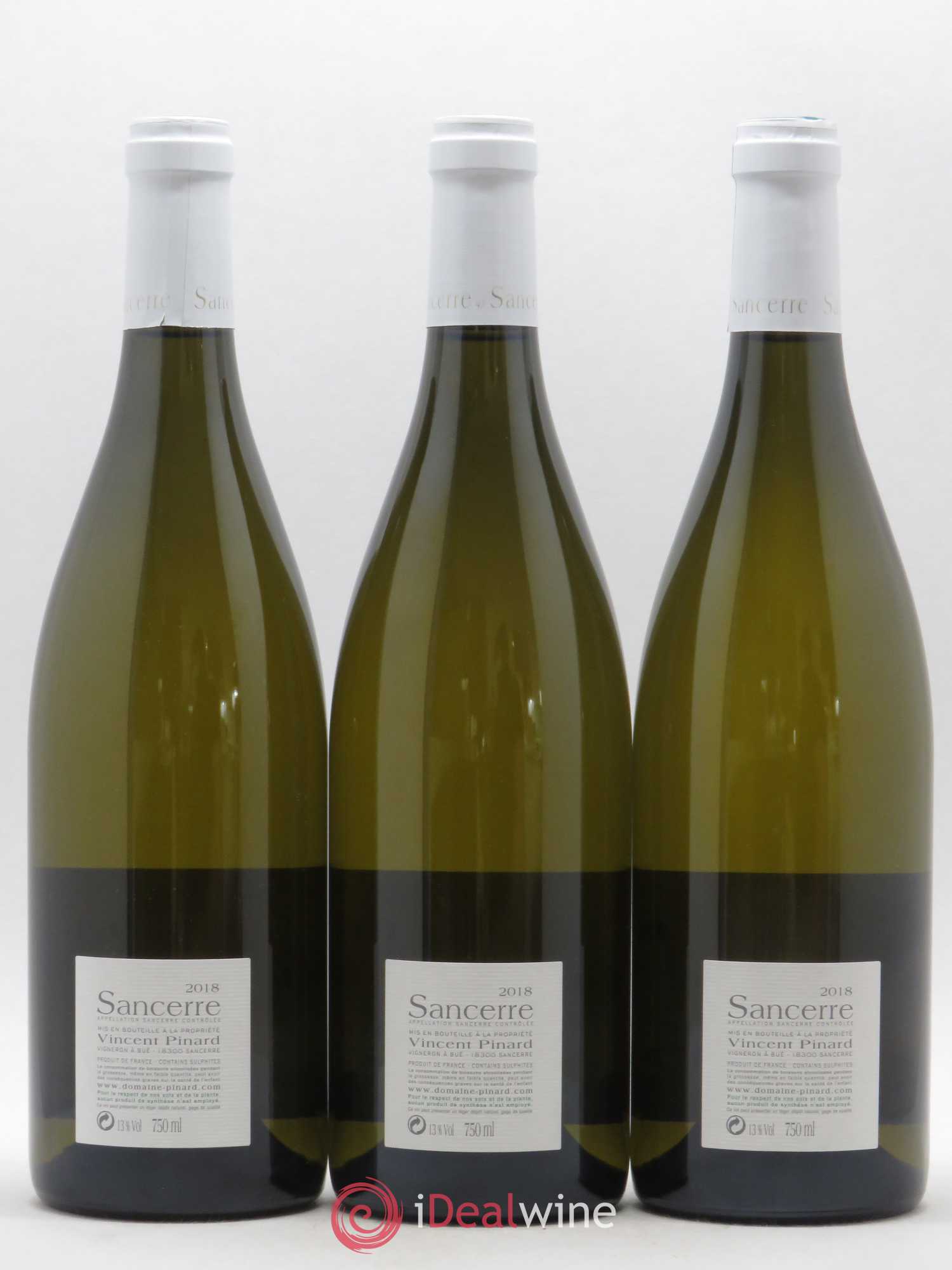 Sancerre Florès Vincent Pinard (sans prix de réserve) 2018 - Lot de 3 bouteilles - 1