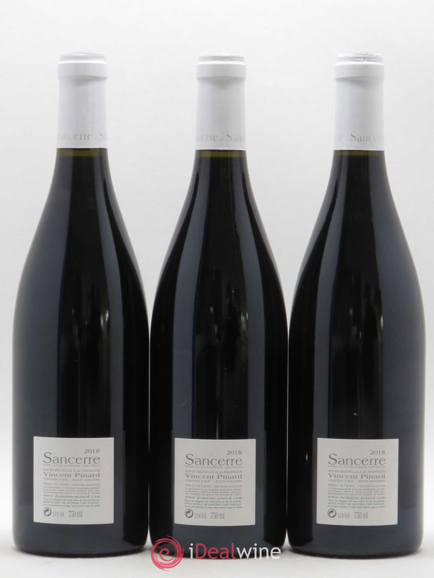Sancerre Vincent Pinard (sans prix de réserve) 2018 - Lot de 3 bouteilles - 1