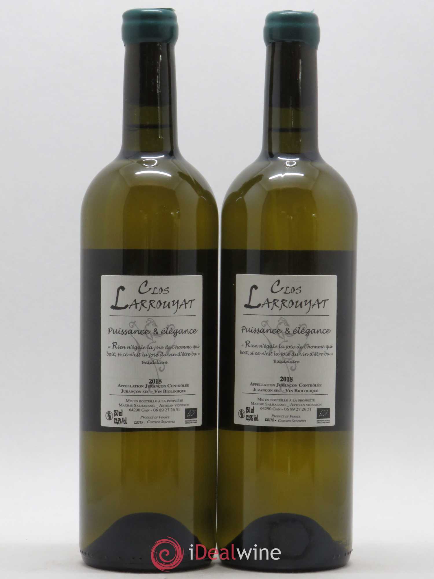 Jurançon Sec Clos Larrouyat Météore (sans prix de réserve) 2018 - Posten von 2 Flaschen - 1