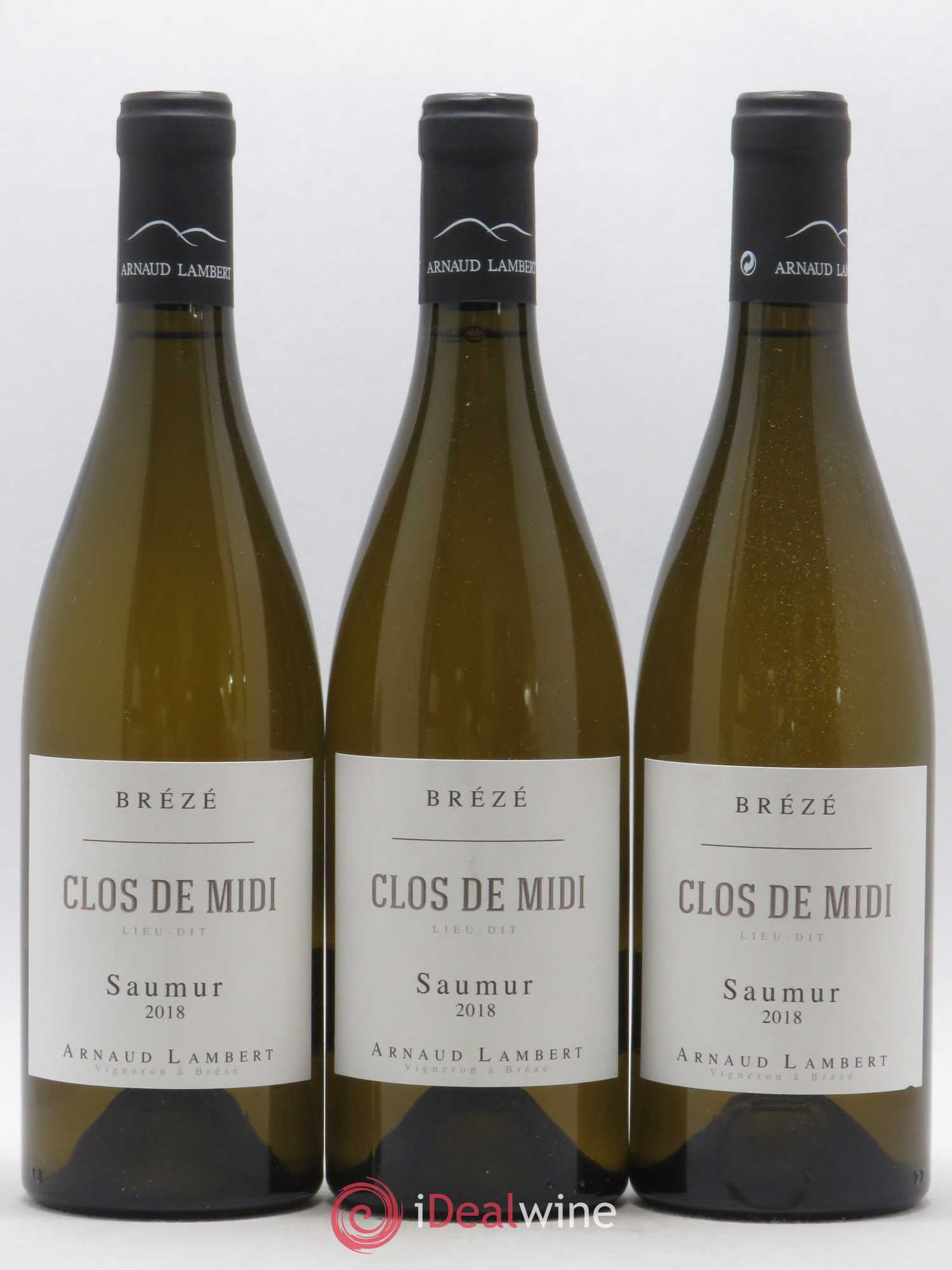 Saumur Brézé Clos de Midi Arnaud Lambert Brézé (sans prix de réserve) 2018 - Posten von 3 Flaschen - 0