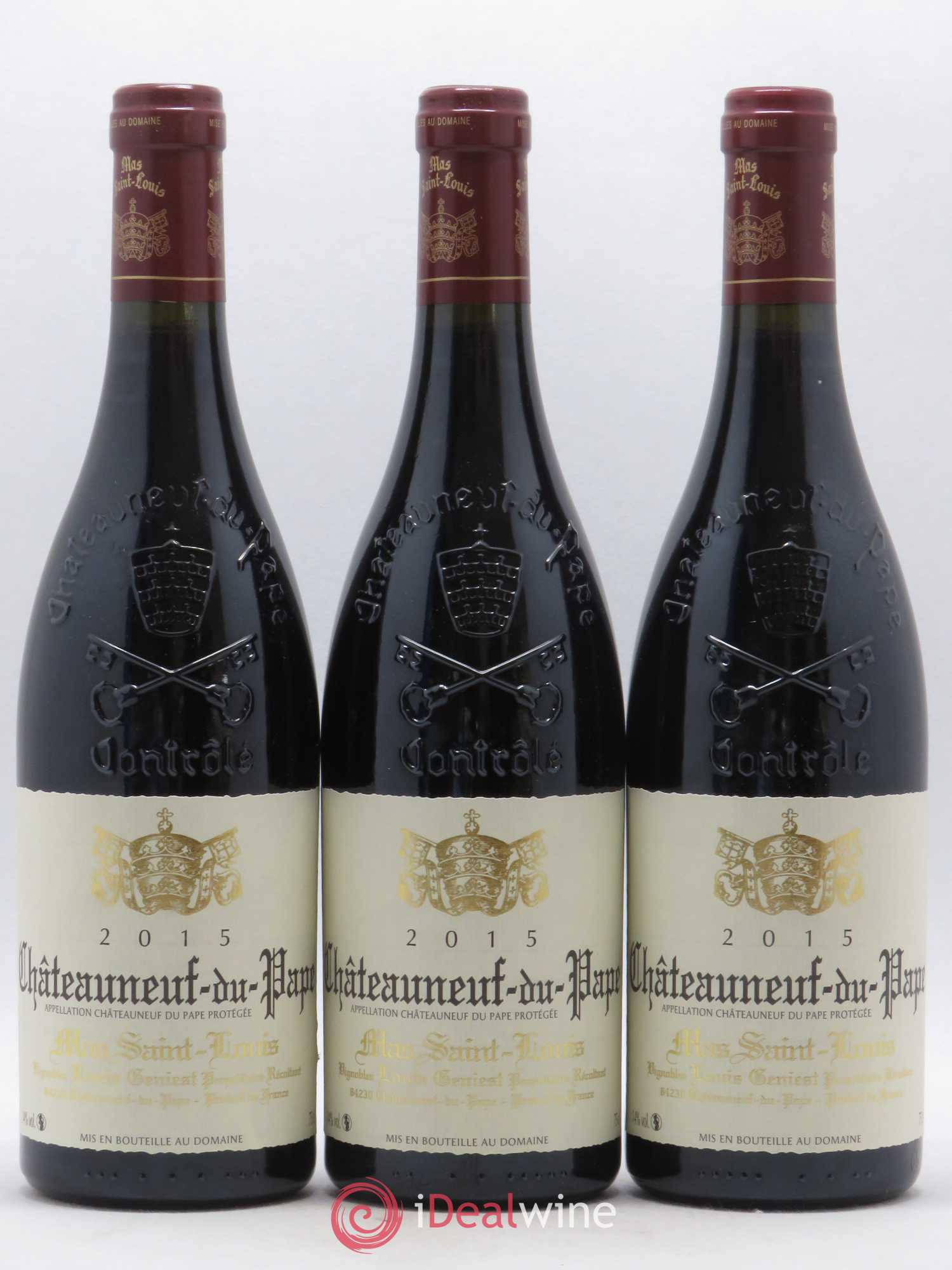 Châteauneuf-du-Pape Tradition Mas Saint-Louis (sans prix de réserve) 2015 - Lot de 3 bouteilles - 0
