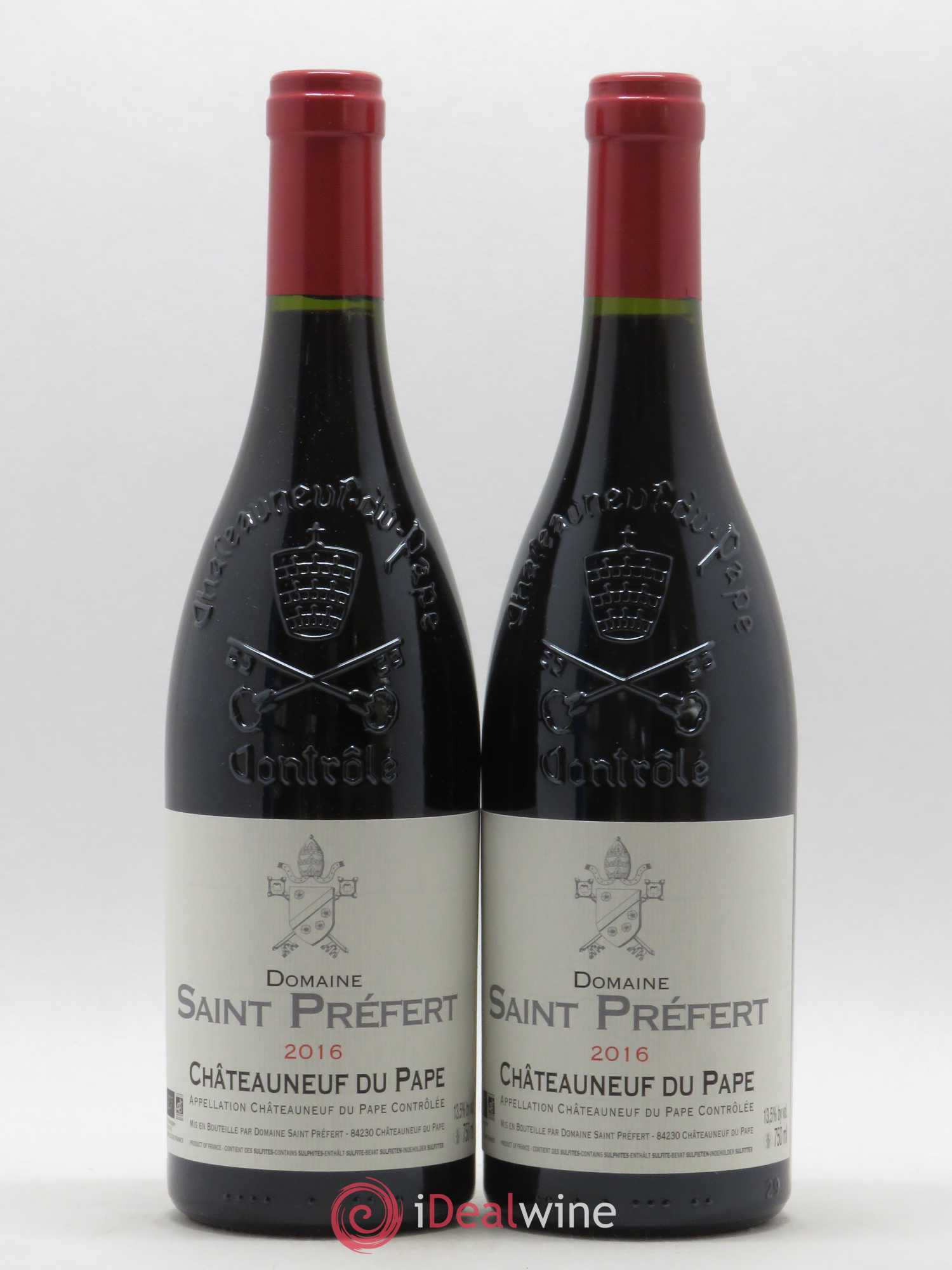 Châteauneuf-du-Pape Domaine Saint-Préfert (sans prix de réserve) 2016 - Lot de 2 bouteilles - 0