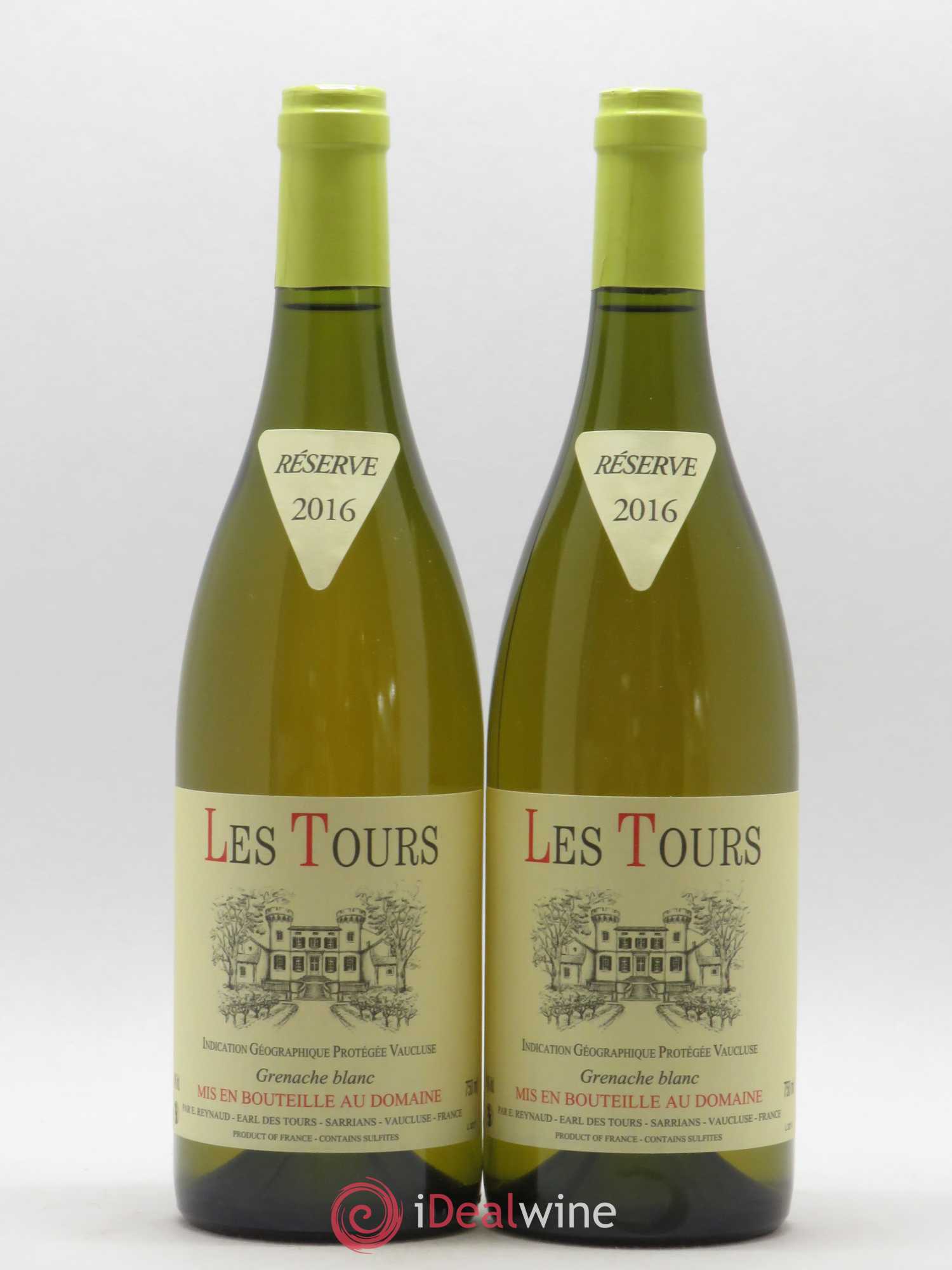 Vaucluse (Vin de Pays de Vaucluse) Les Tours Grenache Blanc Emmanuel Reynaud (sans prix de réserve) 2016 - Lot de 2 bouteilles - 0