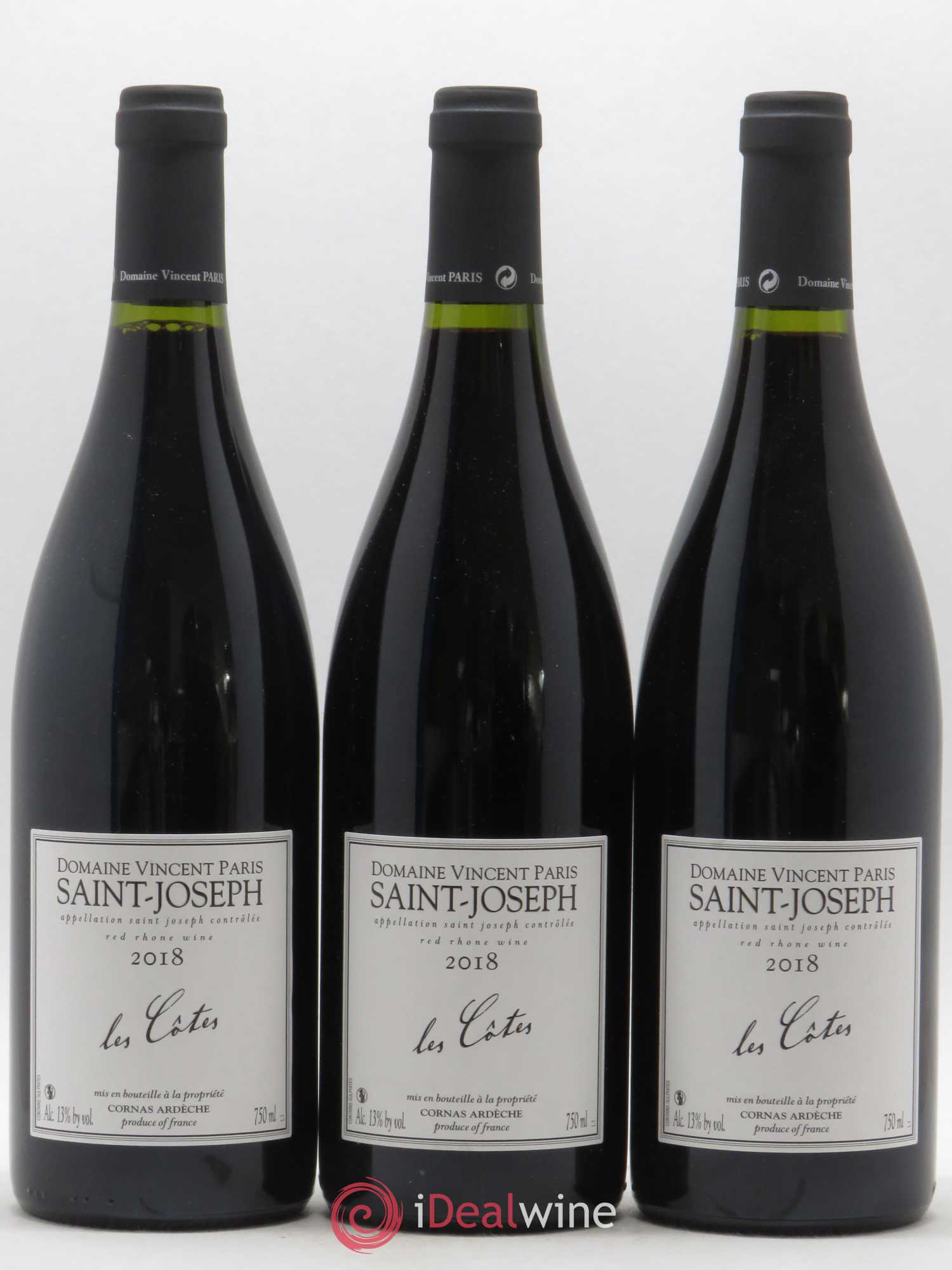 Saint-Joseph Vincent Paris Les Côtes (sans prix de réserve) 2018 - Posten von 3 Flaschen - 0