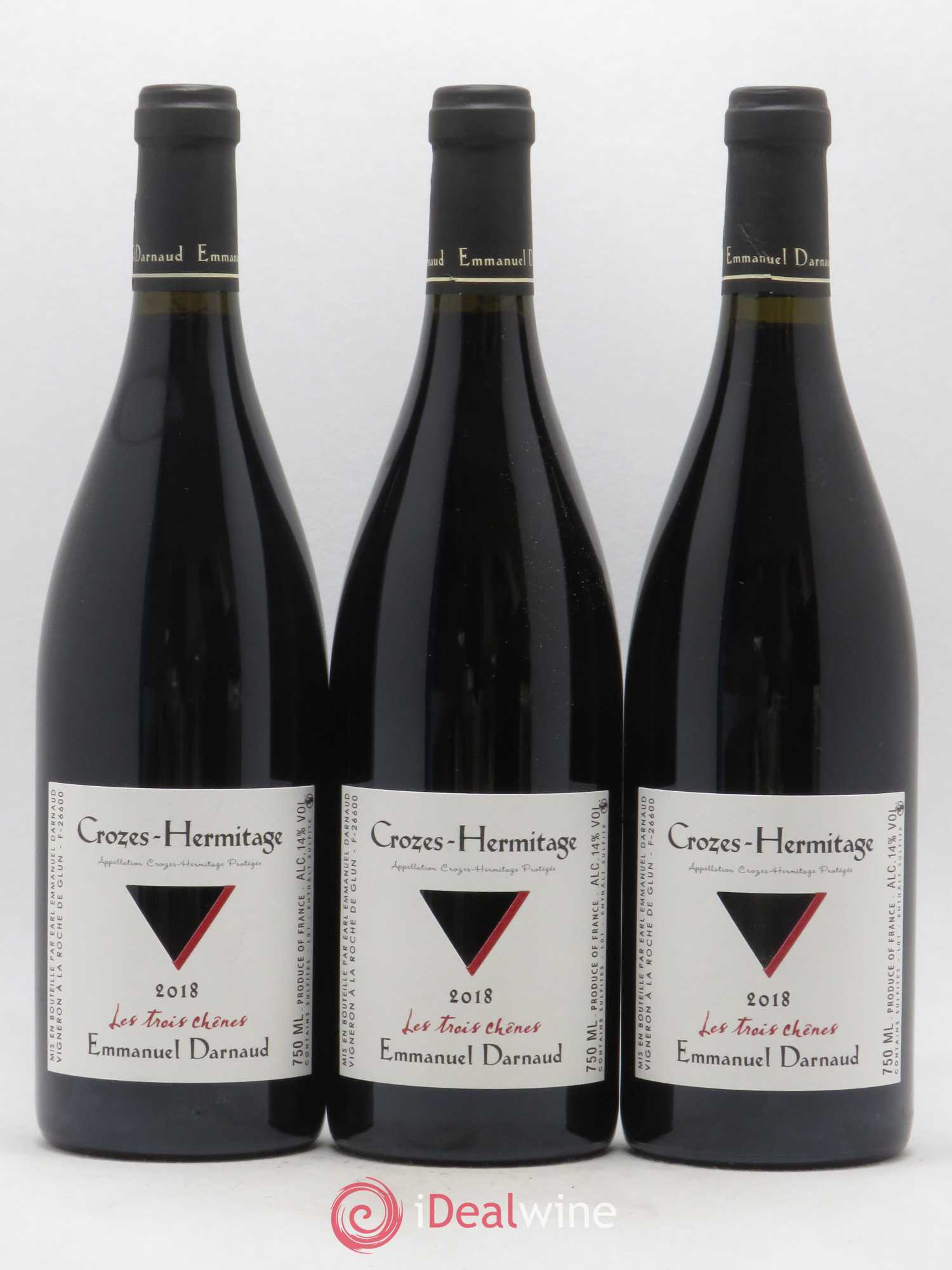 Crozes-Hermitage Emmanuel Darnaud Les Trois Chênes (sans prix de réserve) 2018 - Posten von 3 Flaschen - 0