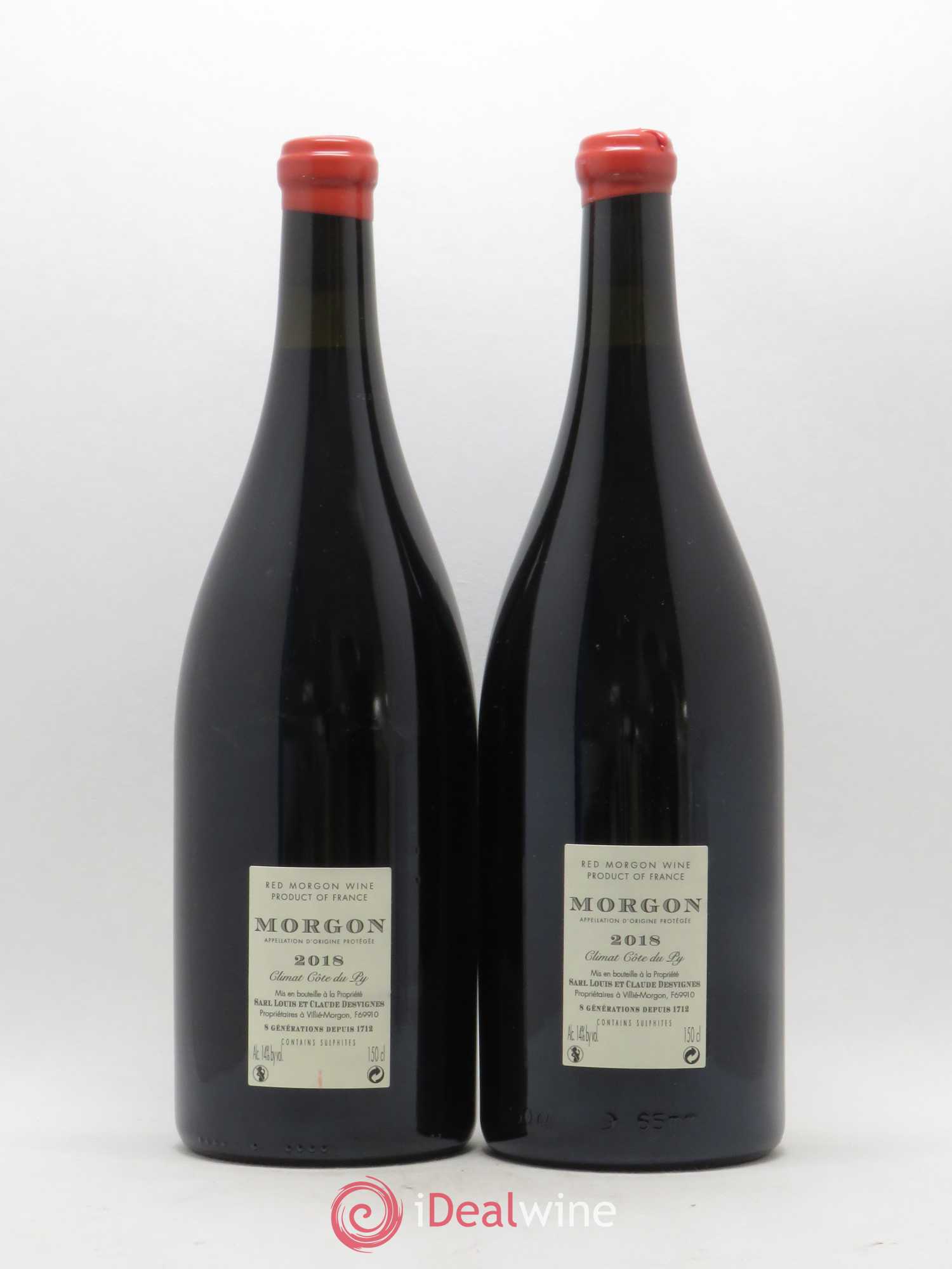 Morgon Côte du Py Louis-Claude Desvignes (sans prix de réserve) 2018 - Lot de 2 magnums - 1