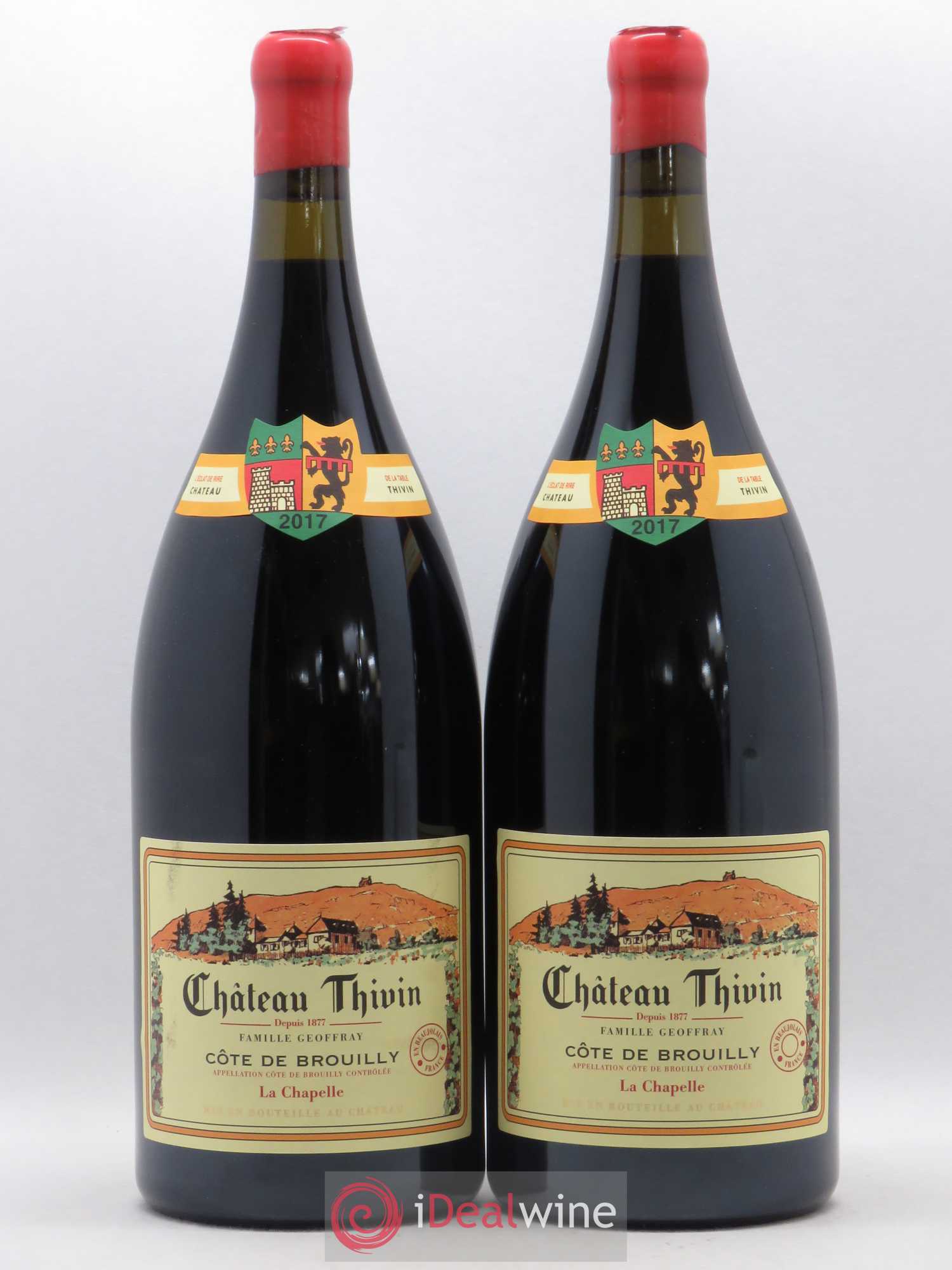 Côte de Brouilly Cuvée La Chapelle Château Thivin (sans prix de reserve) 2017 - Lot de 2 magnums - 0