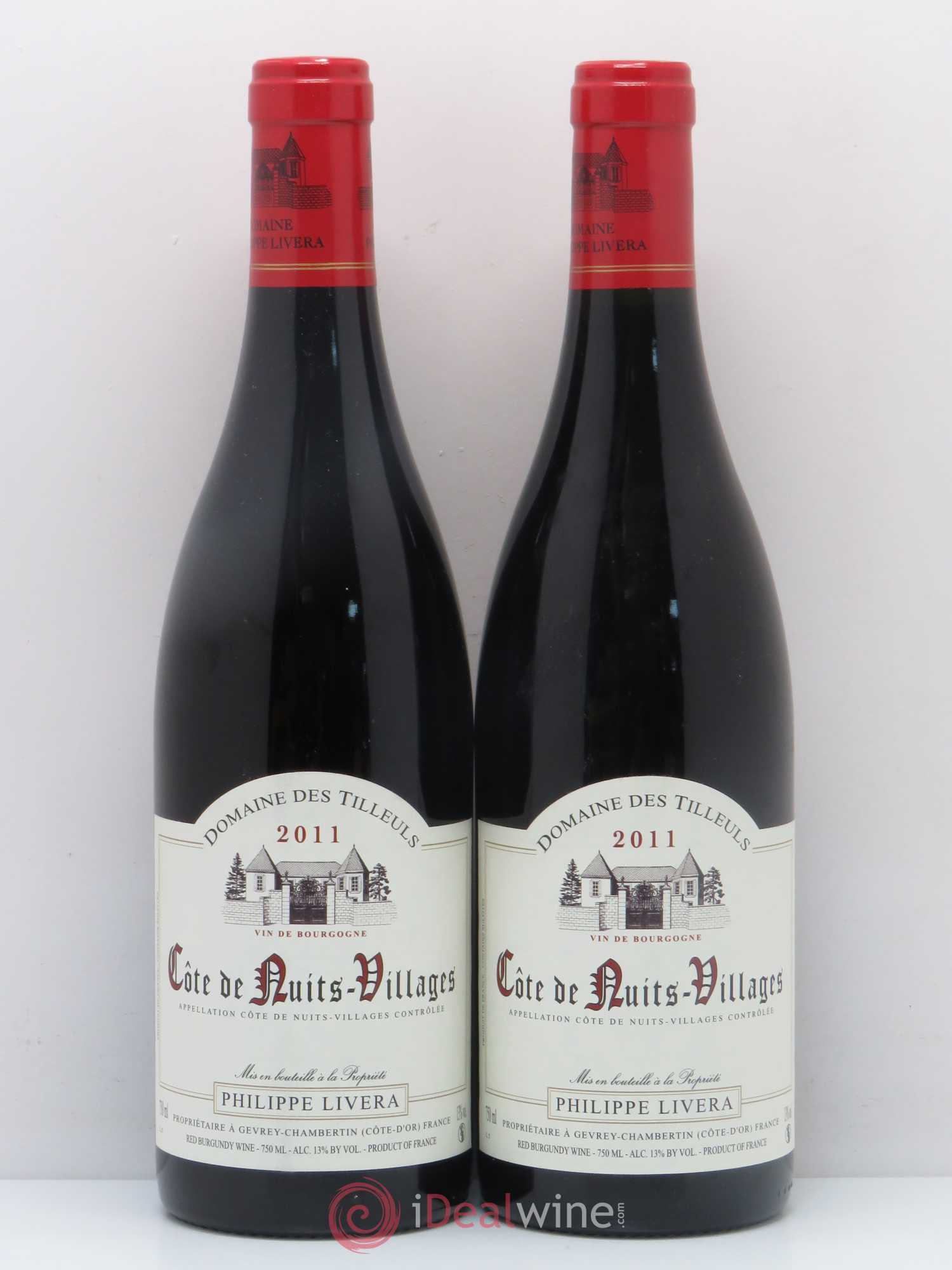 Côte de Nuits-Villages Tilleuls (Domaine des) - Philippe Livera (sans prix de réserve) 2011 - Lot de 2 bouteilles - 0