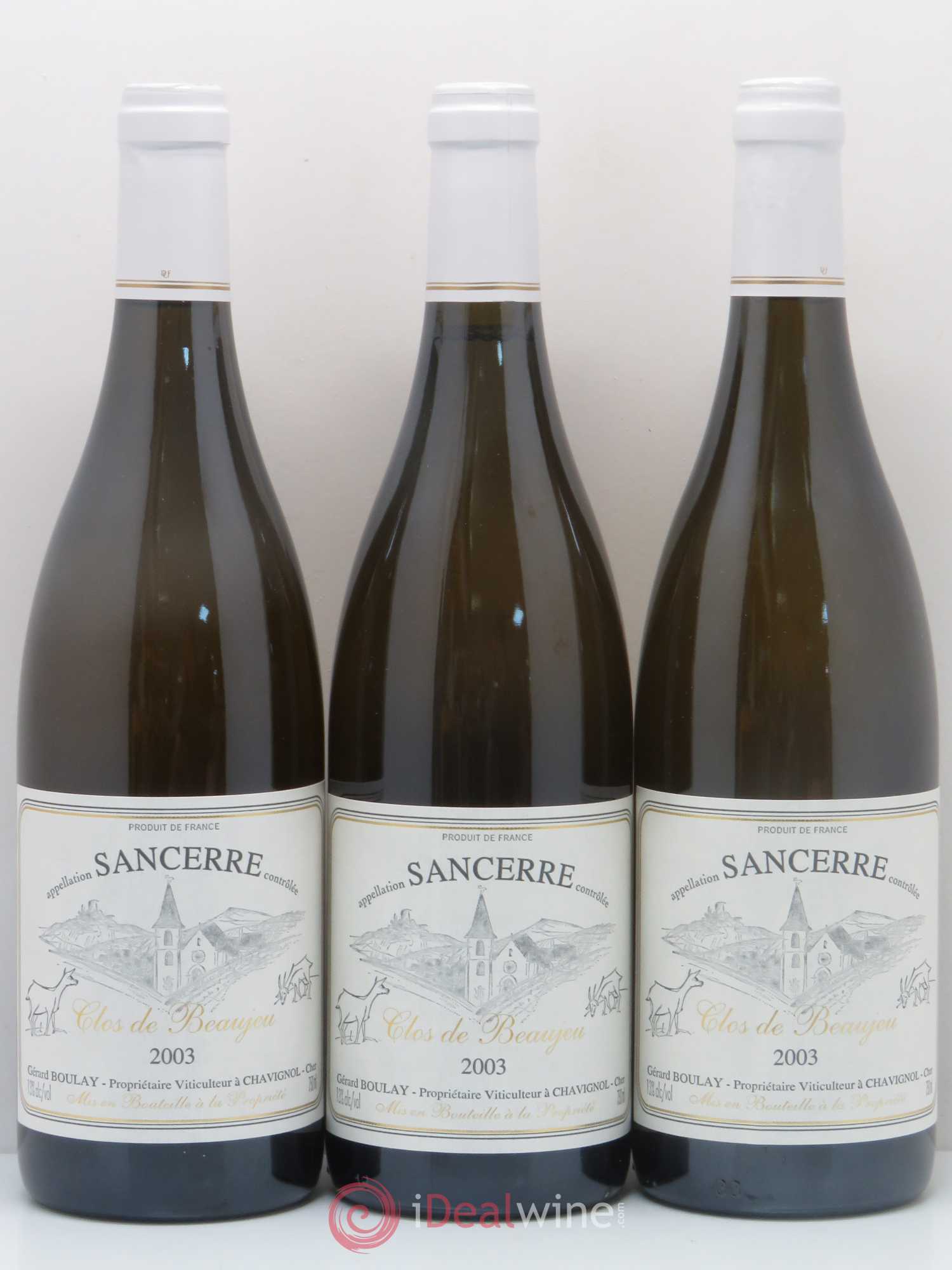 Sancerre Clos de Beaujeu Gérard Boulay 2003 - Lot de 3 bouteilles - 0