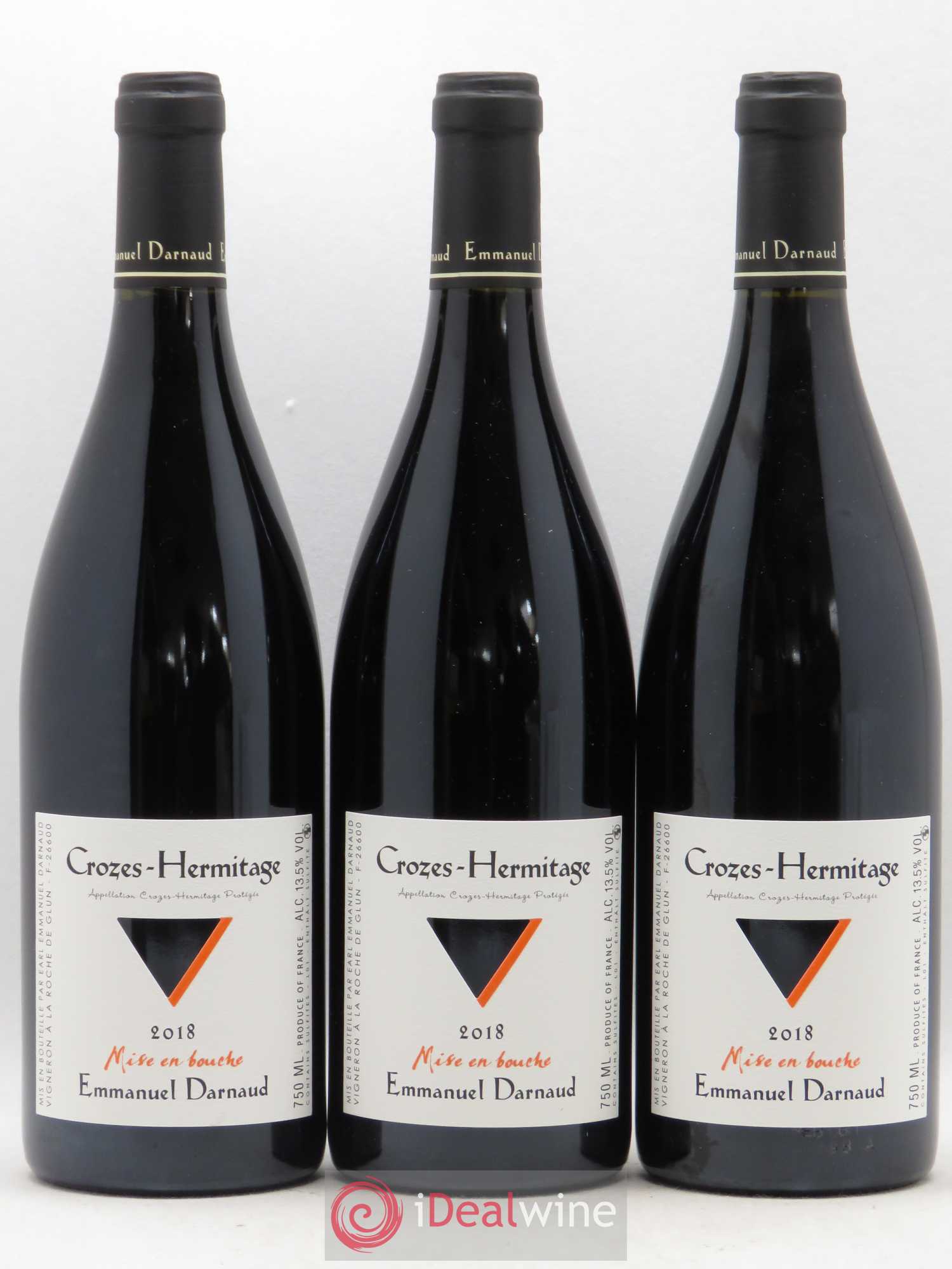 Crozes-Hermitage Mise en bouche Emmanuel Darnaud (sans prix de reserve) 2018 - Posten von 3 Flaschen - 0