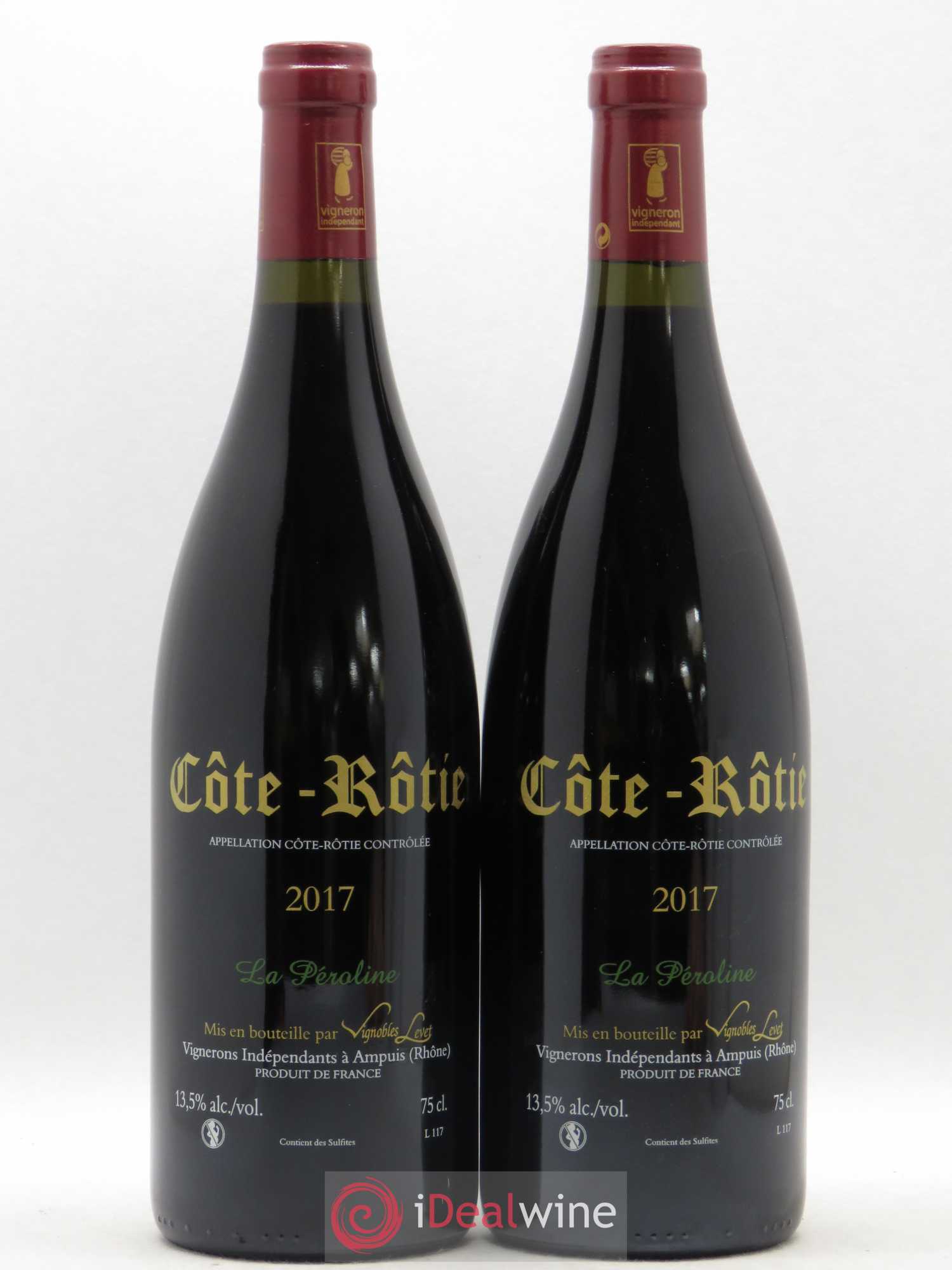 Côte-Rôtie La Péroline Vignobles Levet (sans prix de reserve) 2017 - Lot de 2 bouteilles - 1