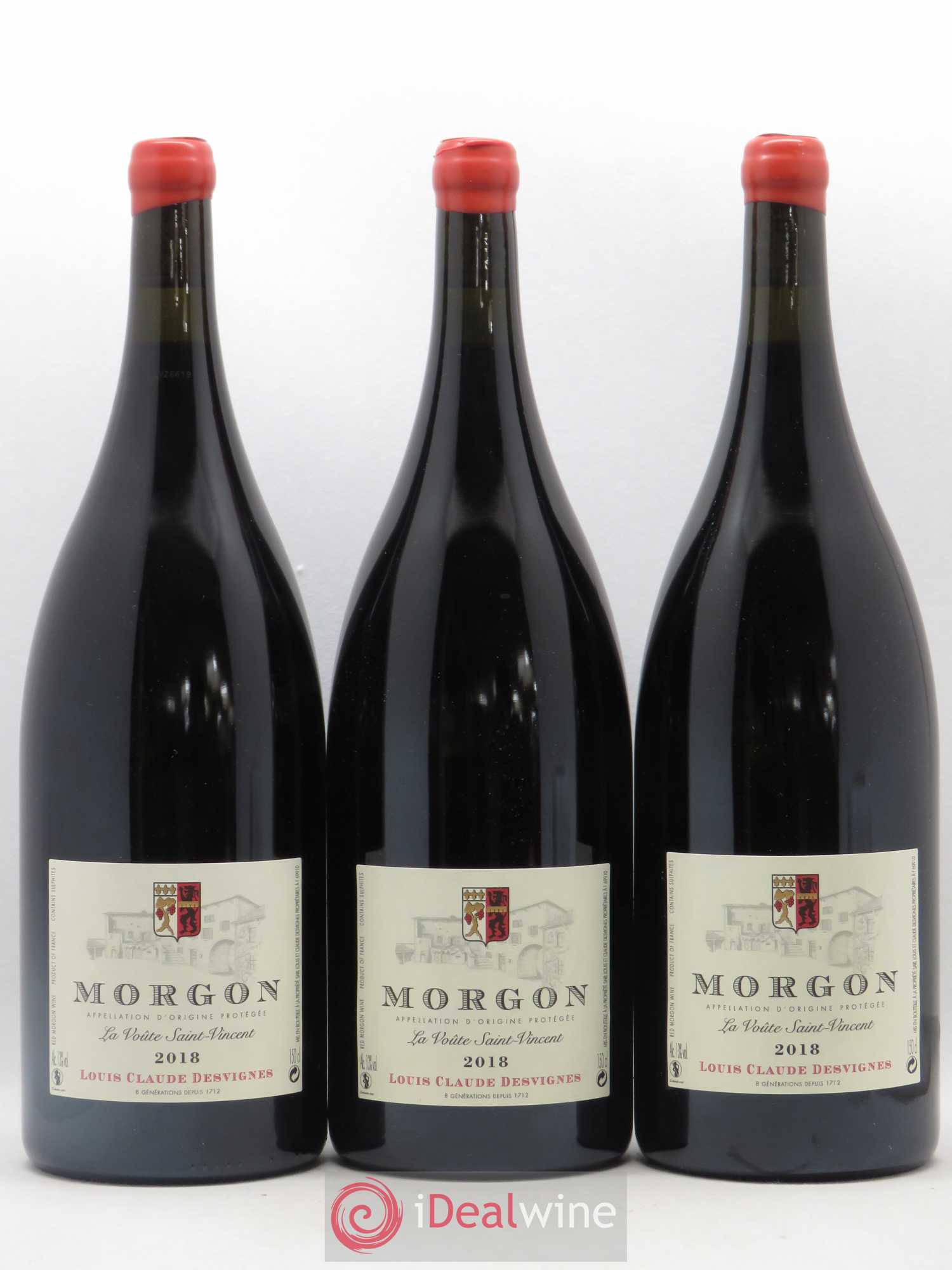 Morgon La Voûte Saint Vincent Louis-Claude Desvignes (sans prix de reserve) 2018 - Lot de 3 magnums - 0