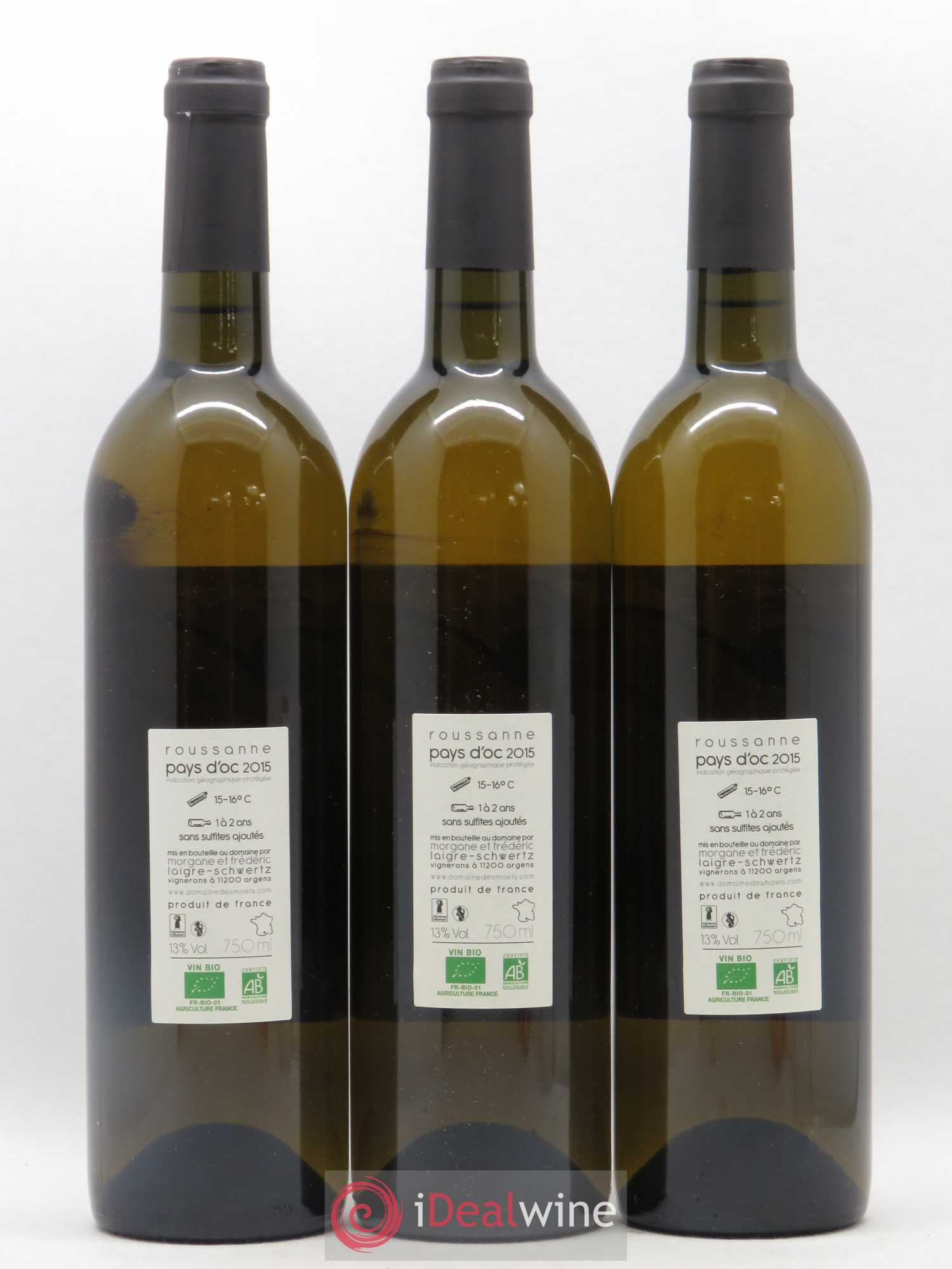 Pays d'Oc Roussanne Le M des Maels - Domaine des Maels (sans prix de reserve) 2015 - Posten von 3 Flaschen - 1