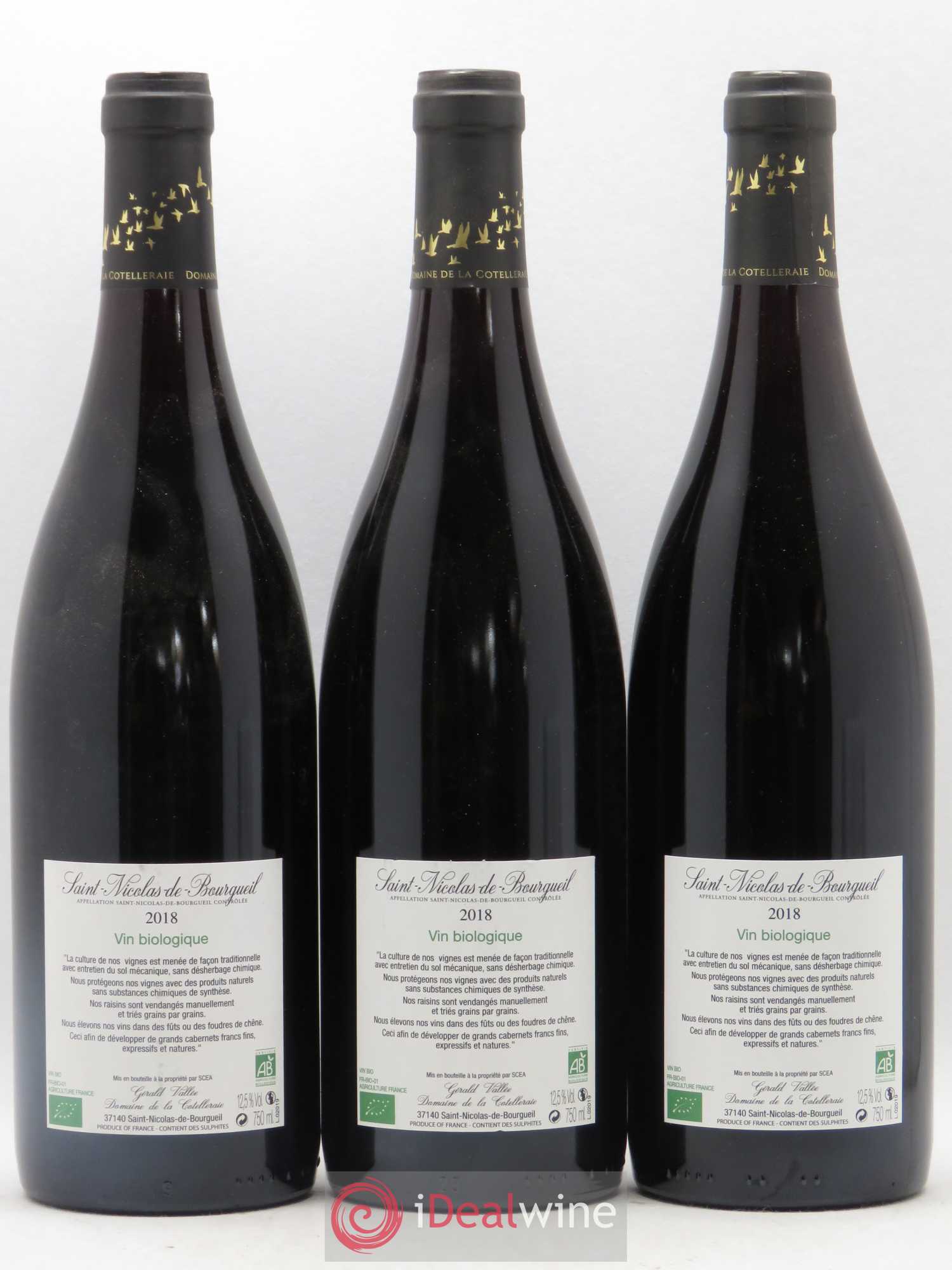 Saint-Nicolas de Bourgueil Domaine de La Cotelleraie (sans prix de reserve) 2018 - Posten von 3 Flaschen - 1