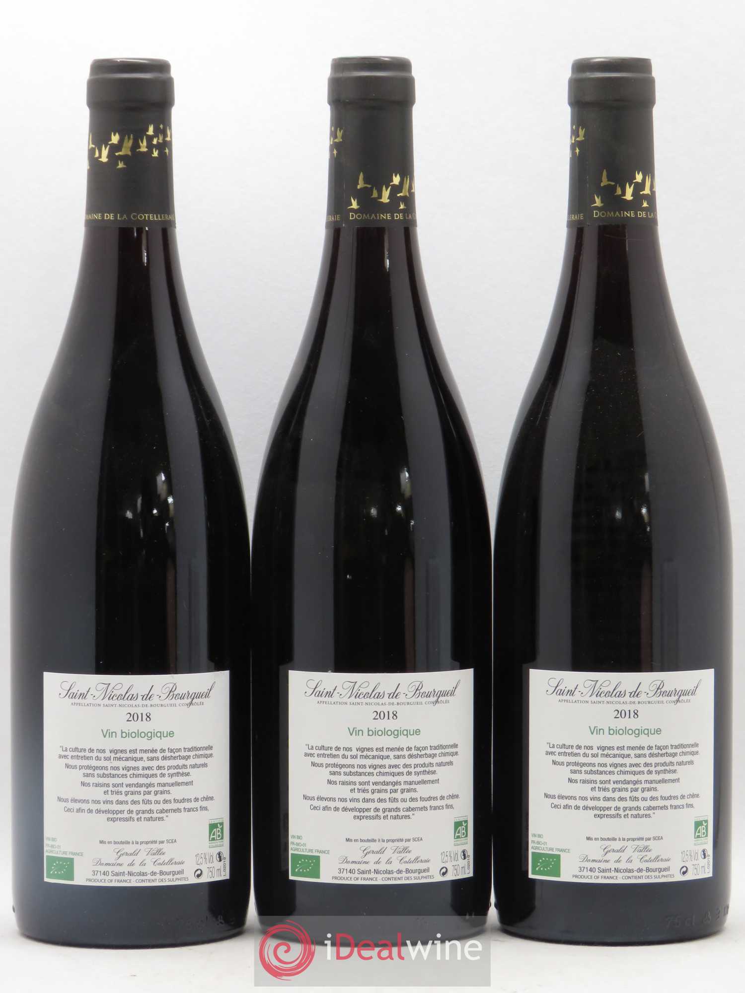 Saint-Nicolas de Bourgueil Domaine La Cotelleraie (sans prix de reserve) 2018 - Posten von 3 Flaschen - 1