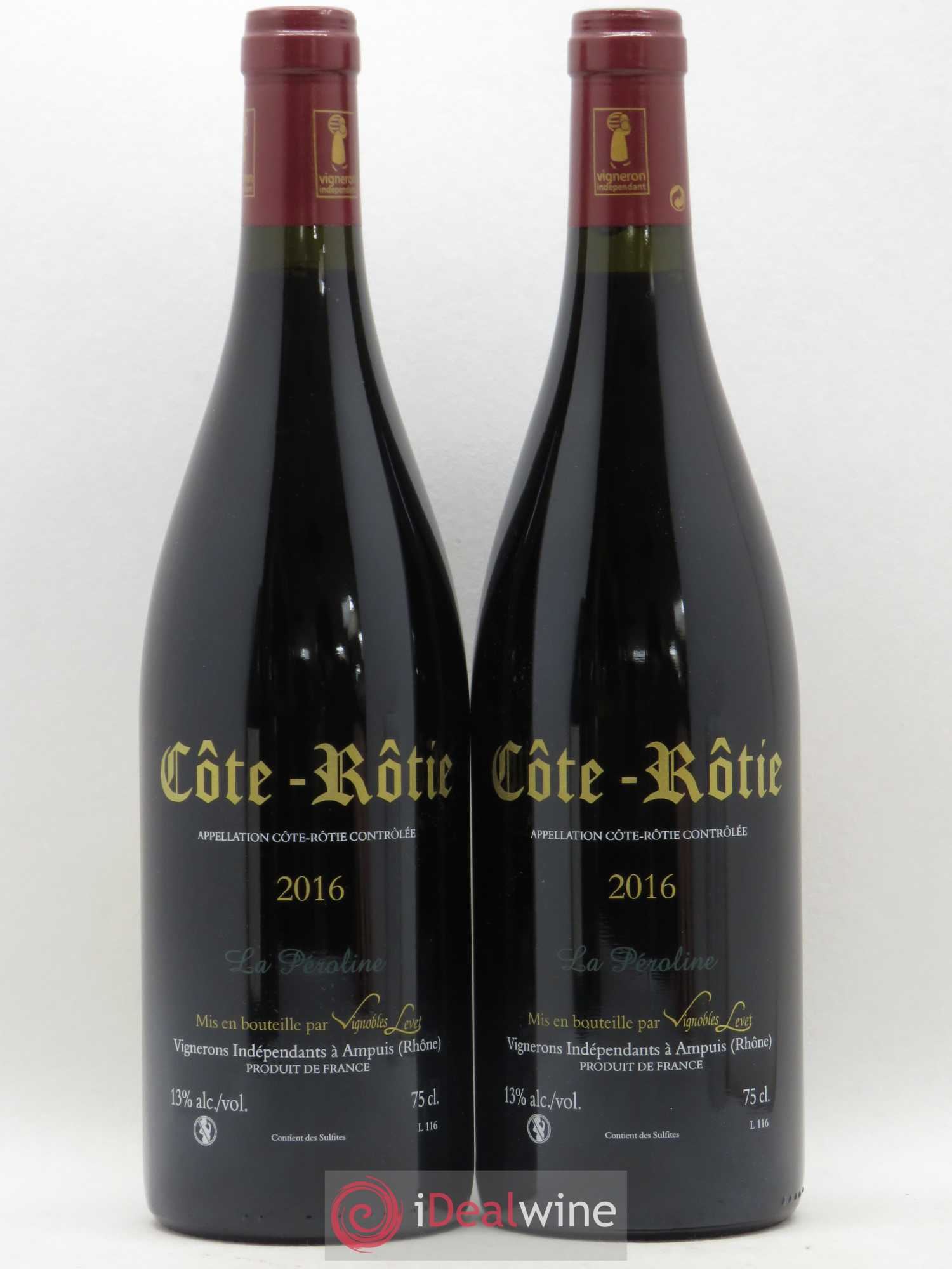 Côte-Rôtie La Péroline Vignobles Levet (sans prix de reserve) 2016 - Lot de 2 bouteilles - 1