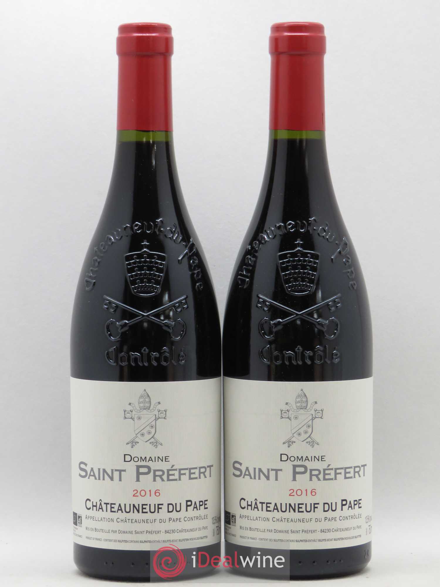 Châteauneuf-du-Pape Domaine Saint-Préfert (sans prix de reserve) 2016 - Lot de 2 bouteilles - 0