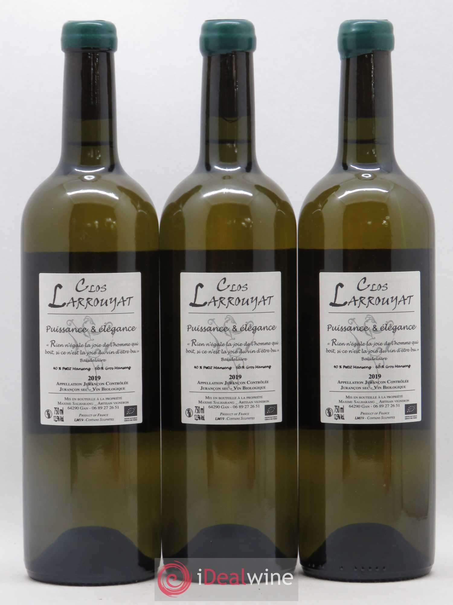 Jurançon Meteore Clos Larrouyat Sec (sans prix de reserve) 2019 - Posten von 3 Flaschen - 1