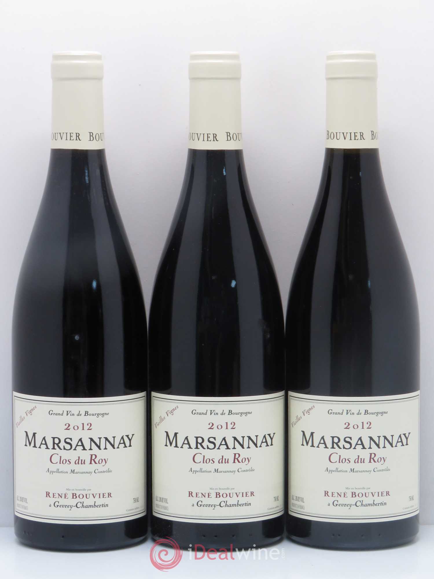 Marsannay Vieilles Vignes Clos du Roy René Bouvier (Domaine) 2012 - Lot de 3 bouteilles - 0