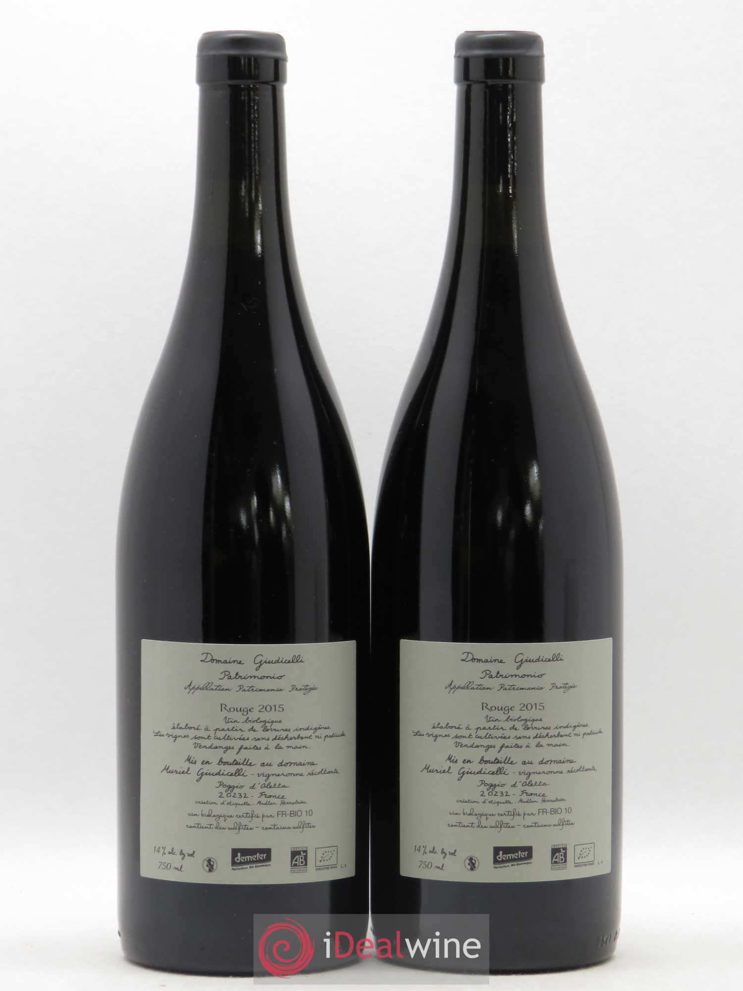 Patrimonio Domaine Giudicelli (sans prix de reserve) 2015 - Lot de 2 bouteilles - 1