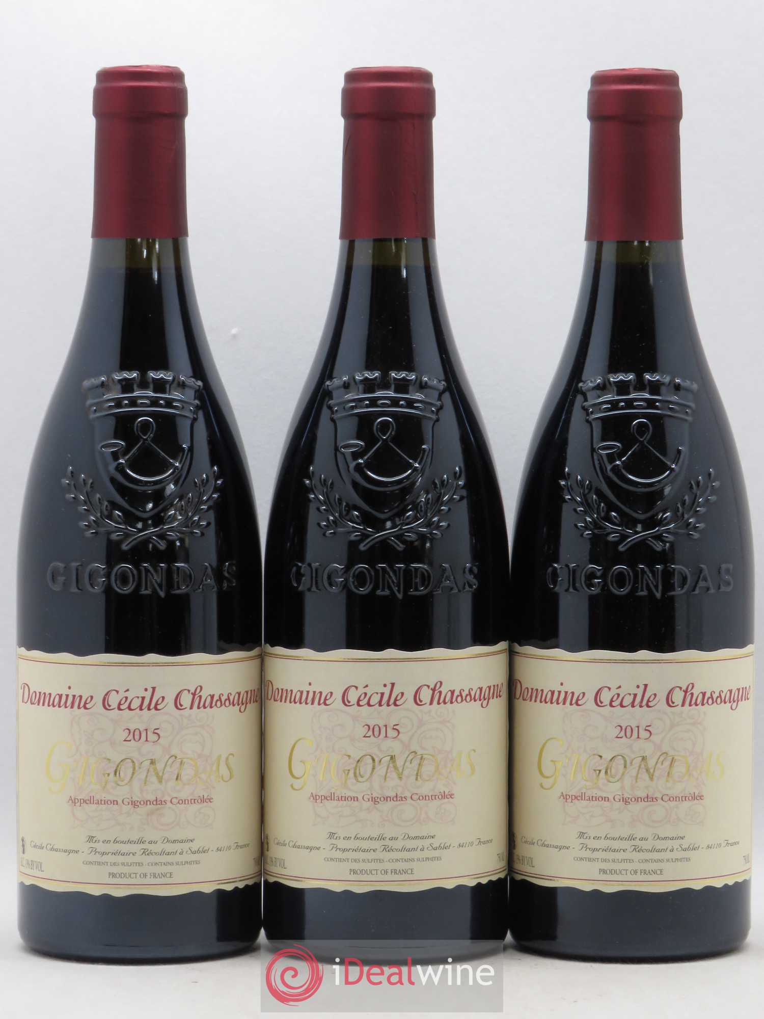 Gigondas Cecile Chassagne Gigondas (sans prix de reserve) 2015 - Posten von 3 Flaschen - 0