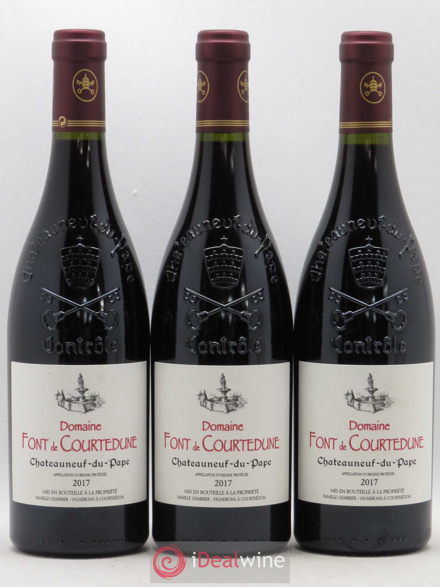 Châteauneuf-du-Pape Domaine Font De Courtedune (sans prix de reserve) 2017 - Posten von 3 Flaschen - 0